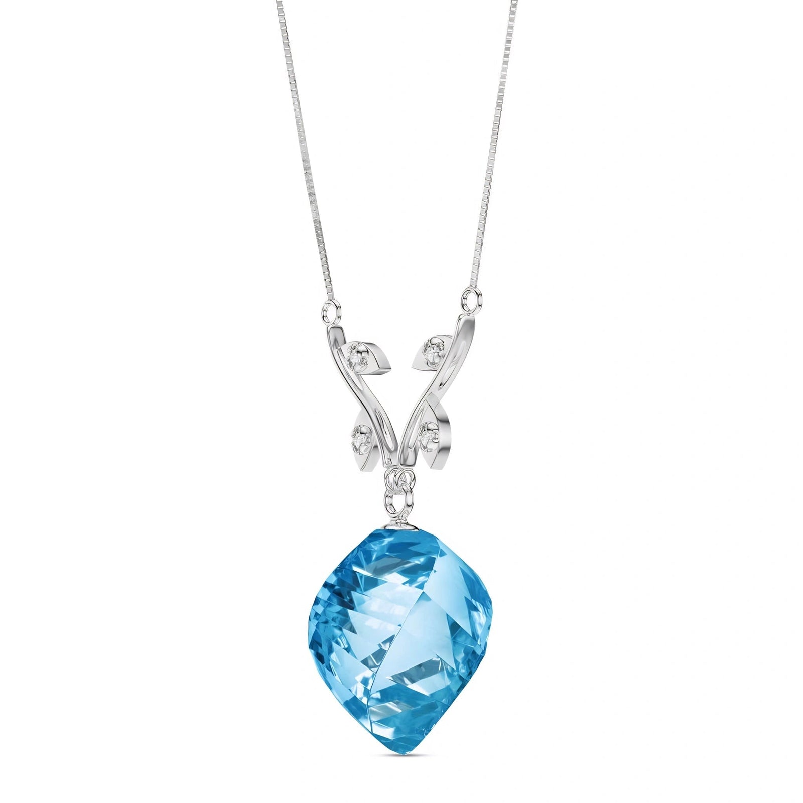 White Gold Diamond & Blue Topaz — Anselma