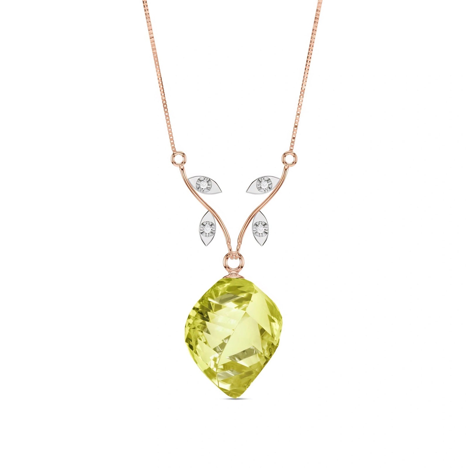 Rose Gold Lemon Quartz & Diamond — Anselma
