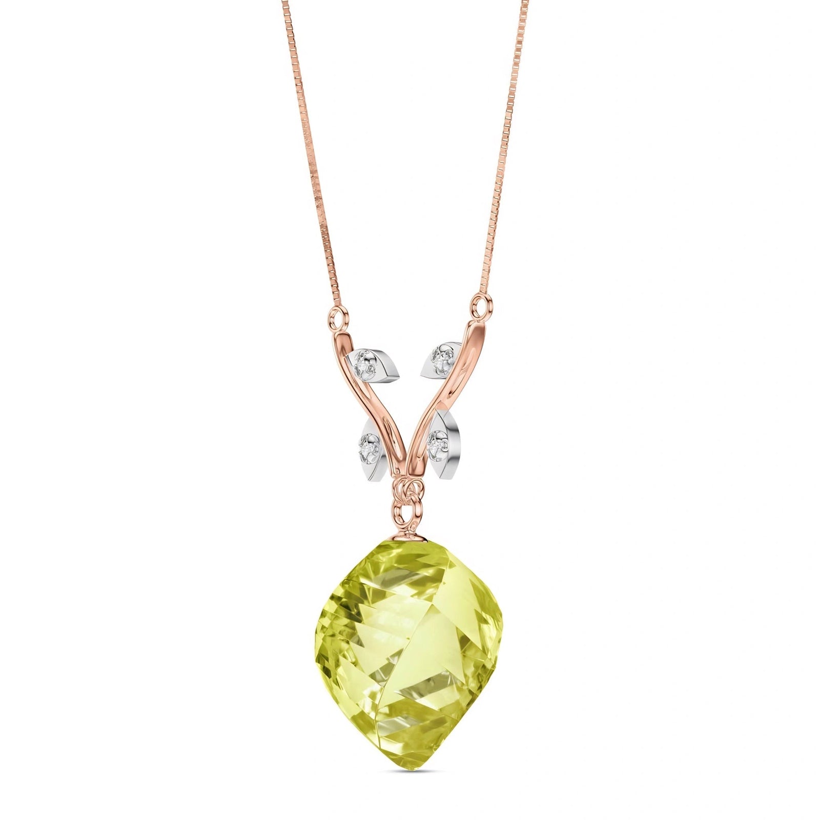 Rose Gold Lemon Quartz & Diamond — Anselma