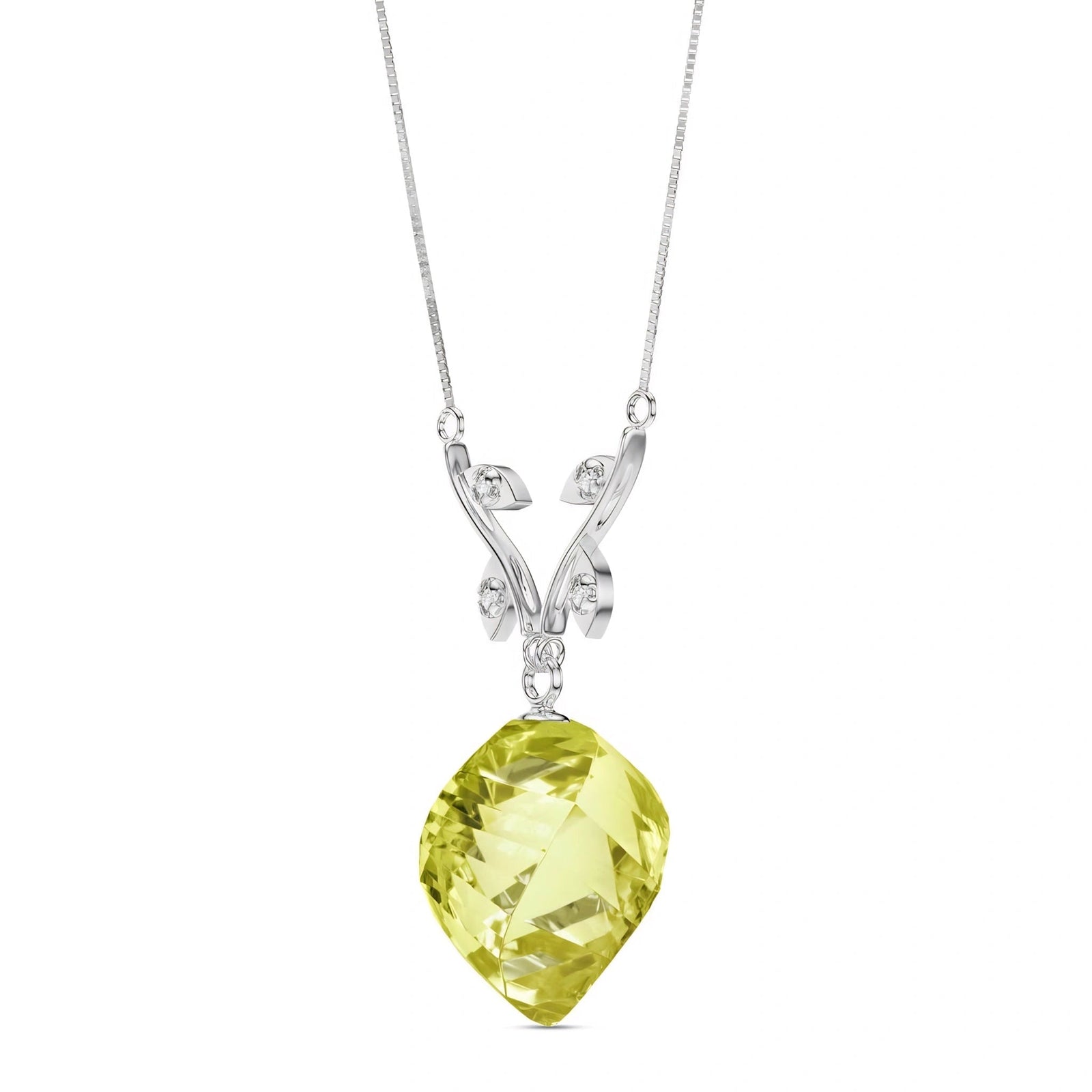 White Gold Lemon Quartz & Diamond — Anselma