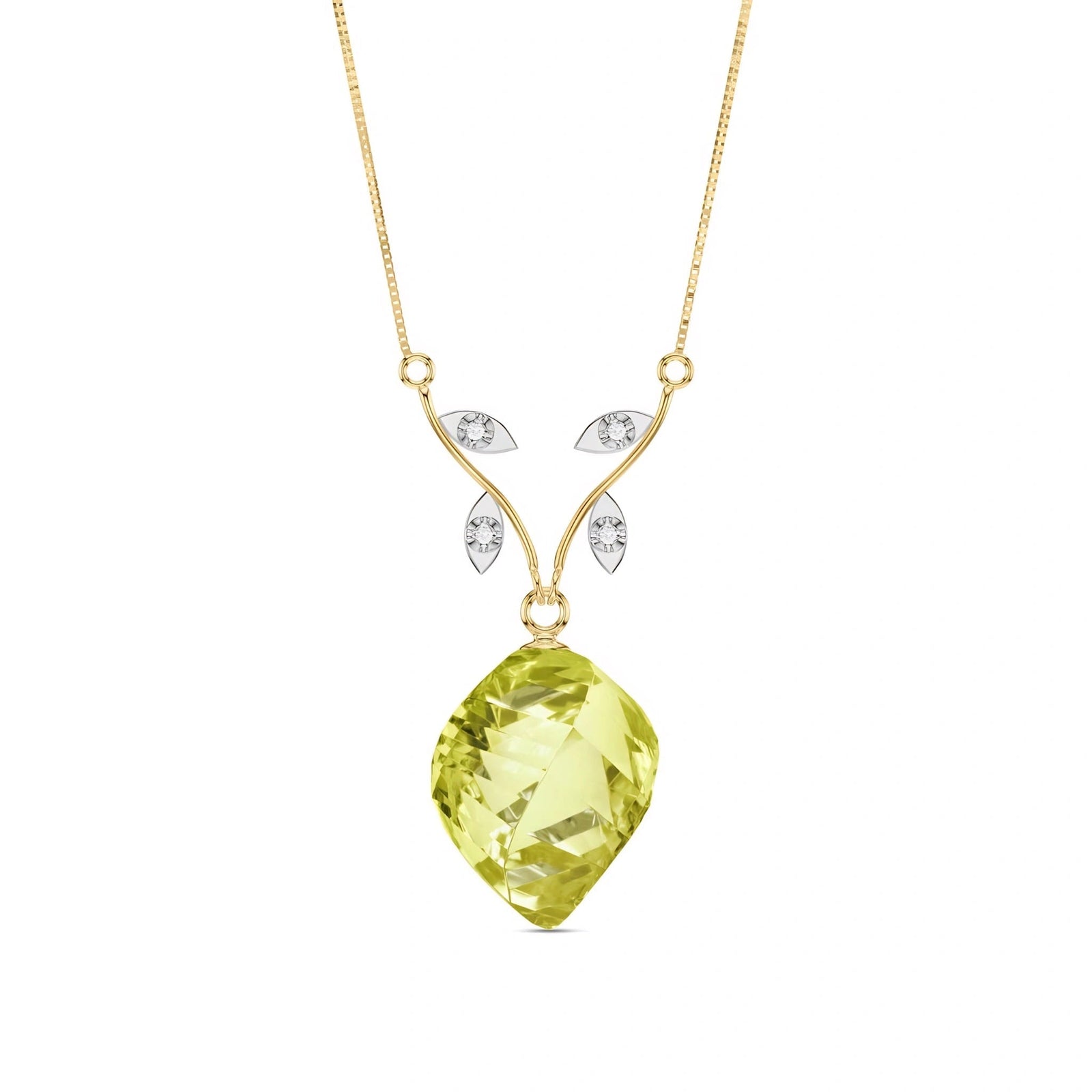 Yellow Gold Lemon Quartz & Diamond — Anselma