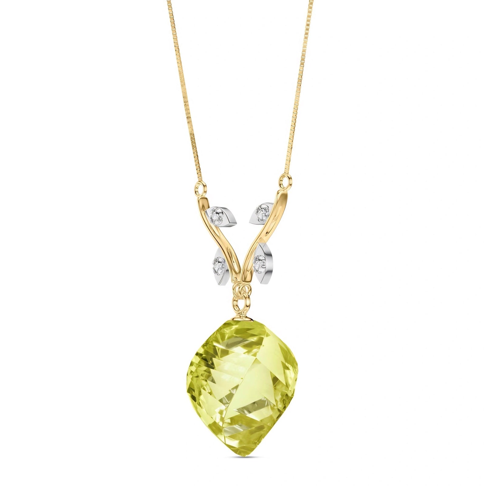 Yellow Gold Lemon Quartz & Diamond — Anselma
