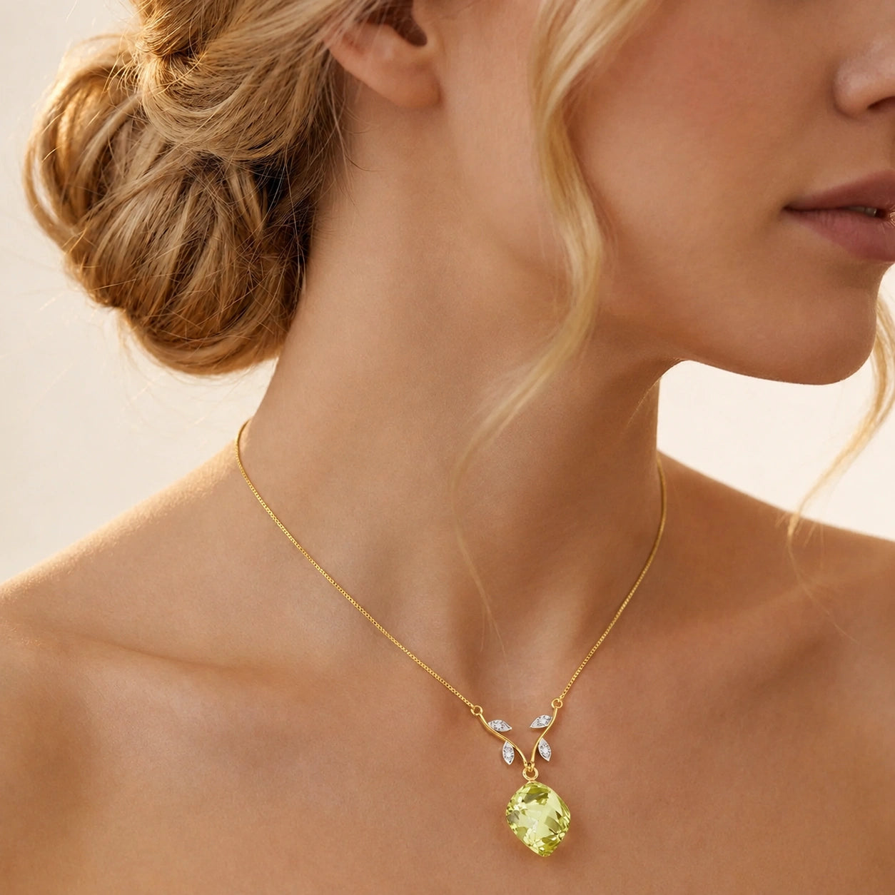 Yellow Gold Lemon Quartz & Diamond — Anselma