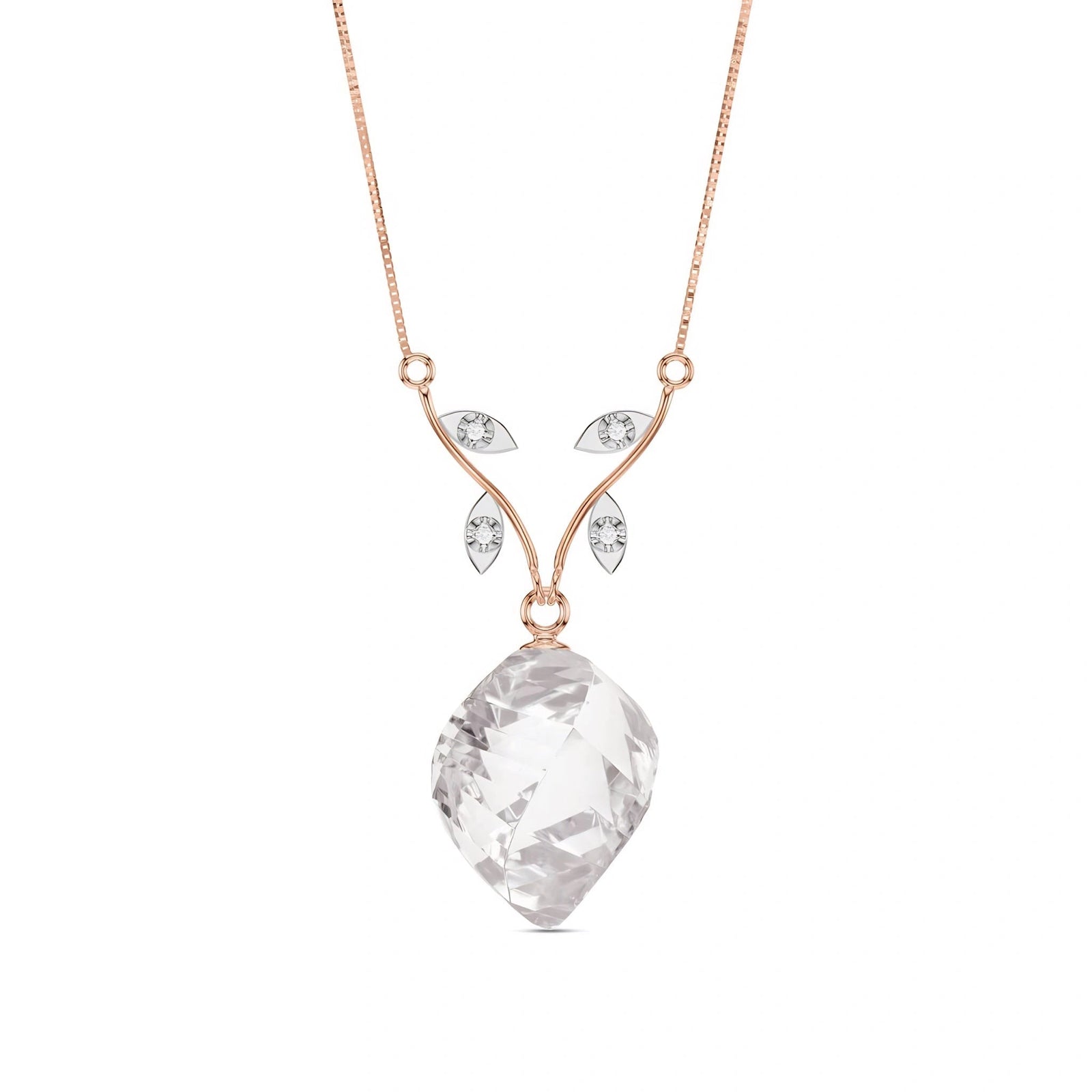Rose Gold White Topaz & Diamond — Anselma