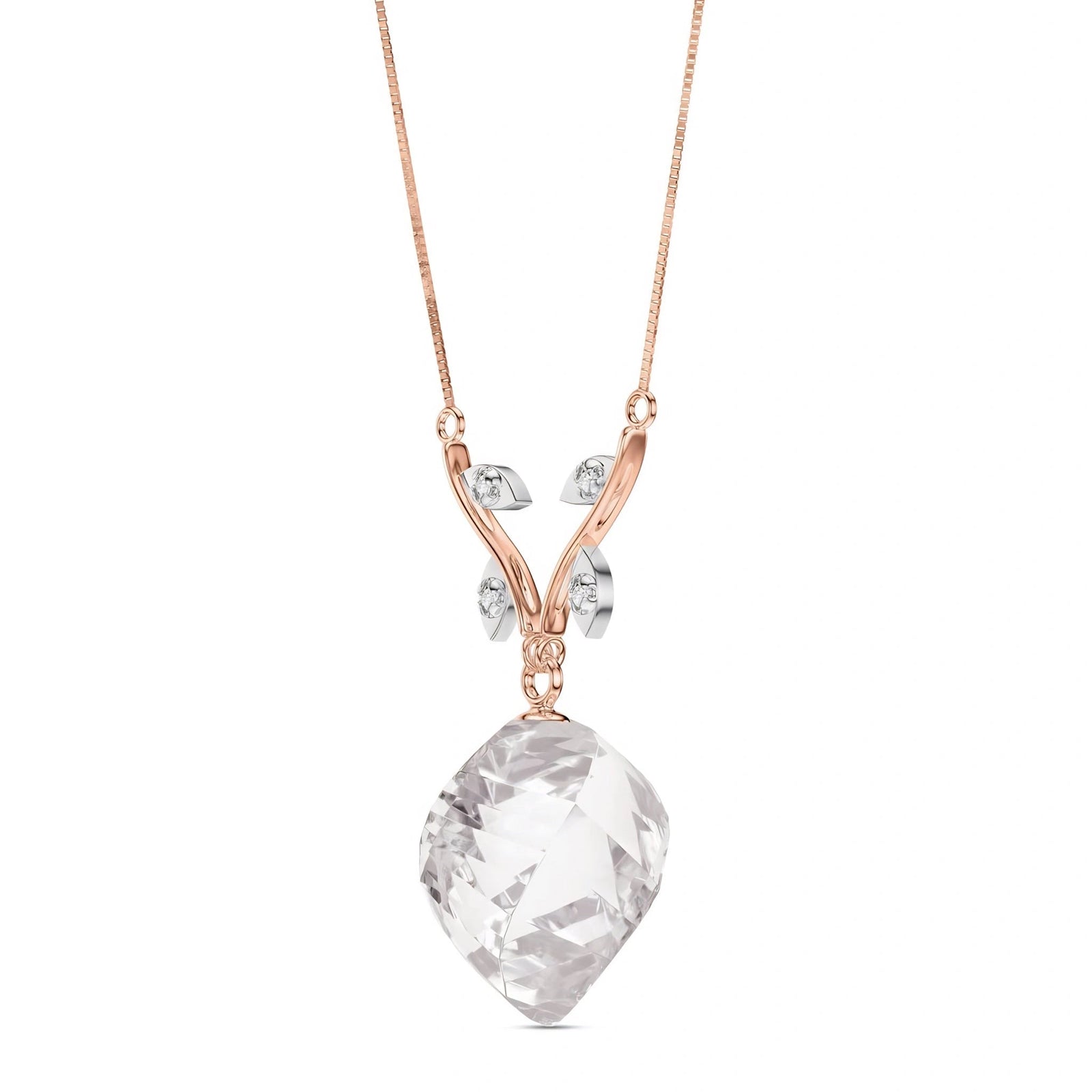 Rose Gold White Topaz & Diamond — Anselma