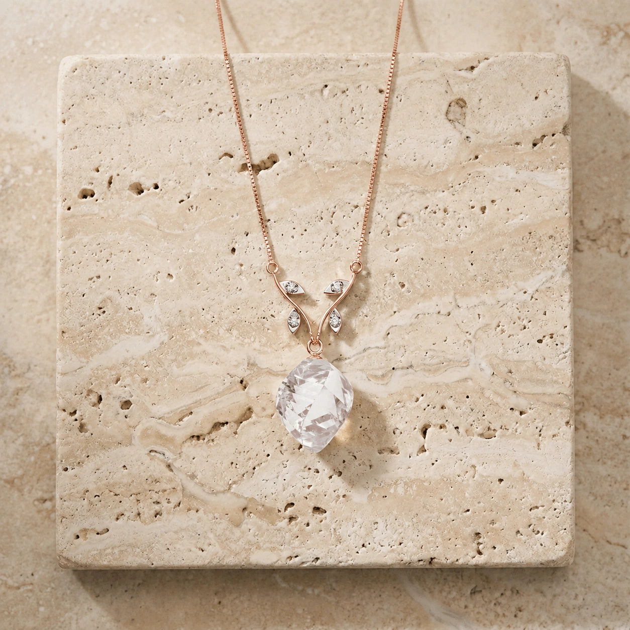 Rose Gold White Topaz & Diamond — Anselma