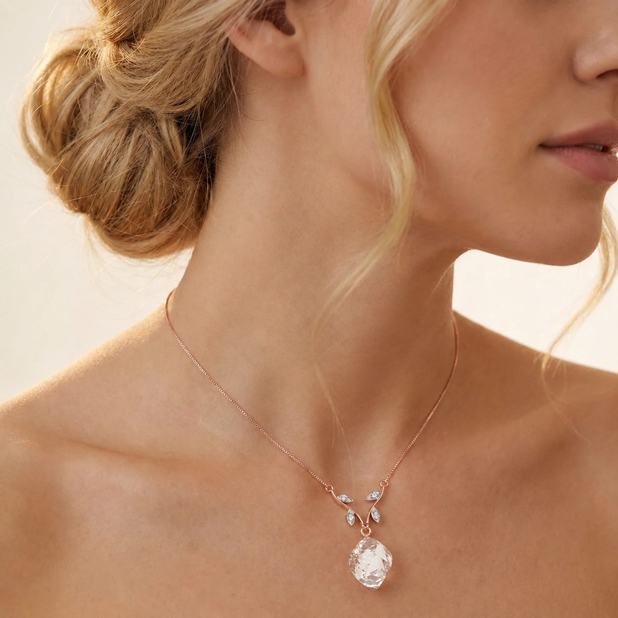 Rose Gold White Topaz & Diamond — Anselma