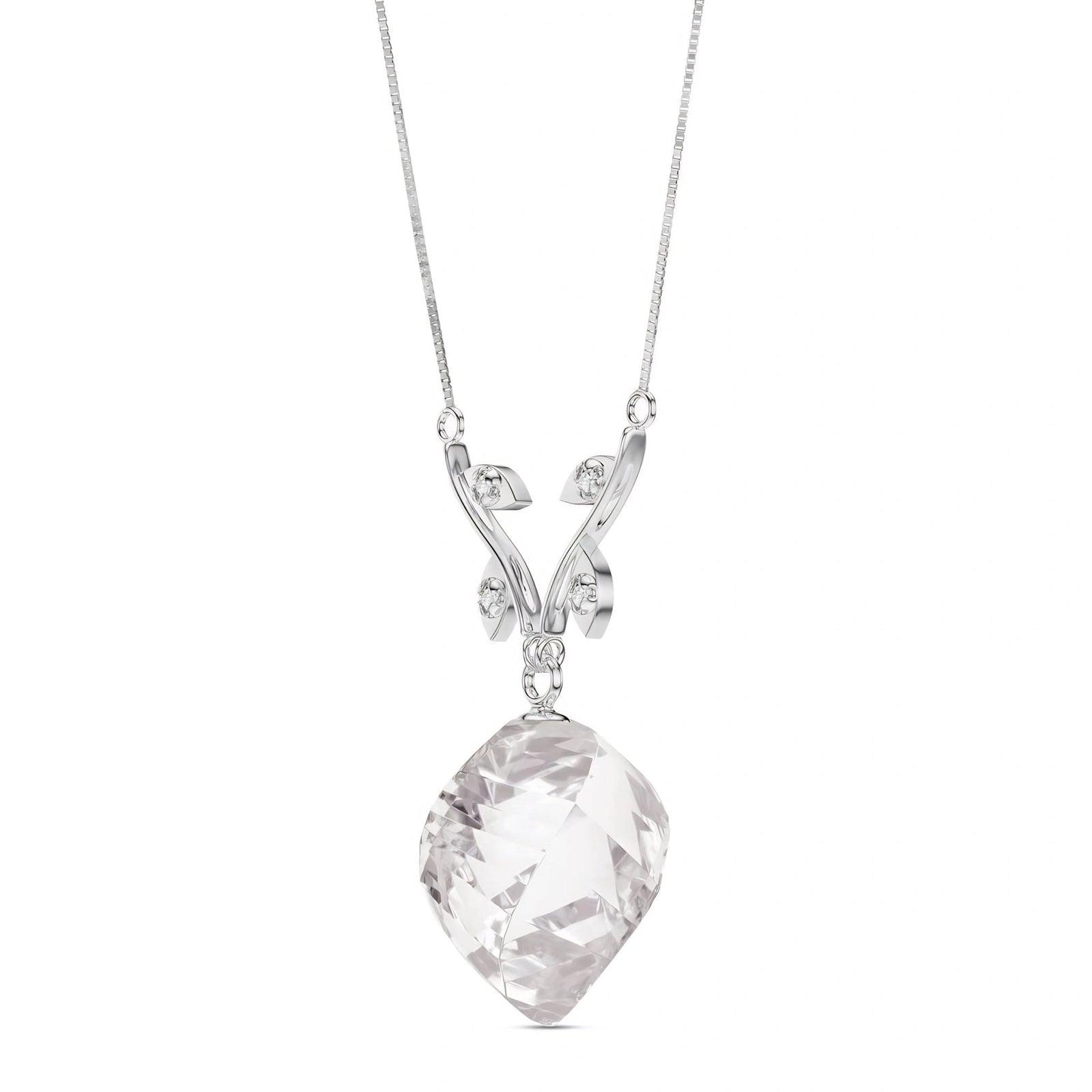 White Gold White Topaz & Diamond — Anselma