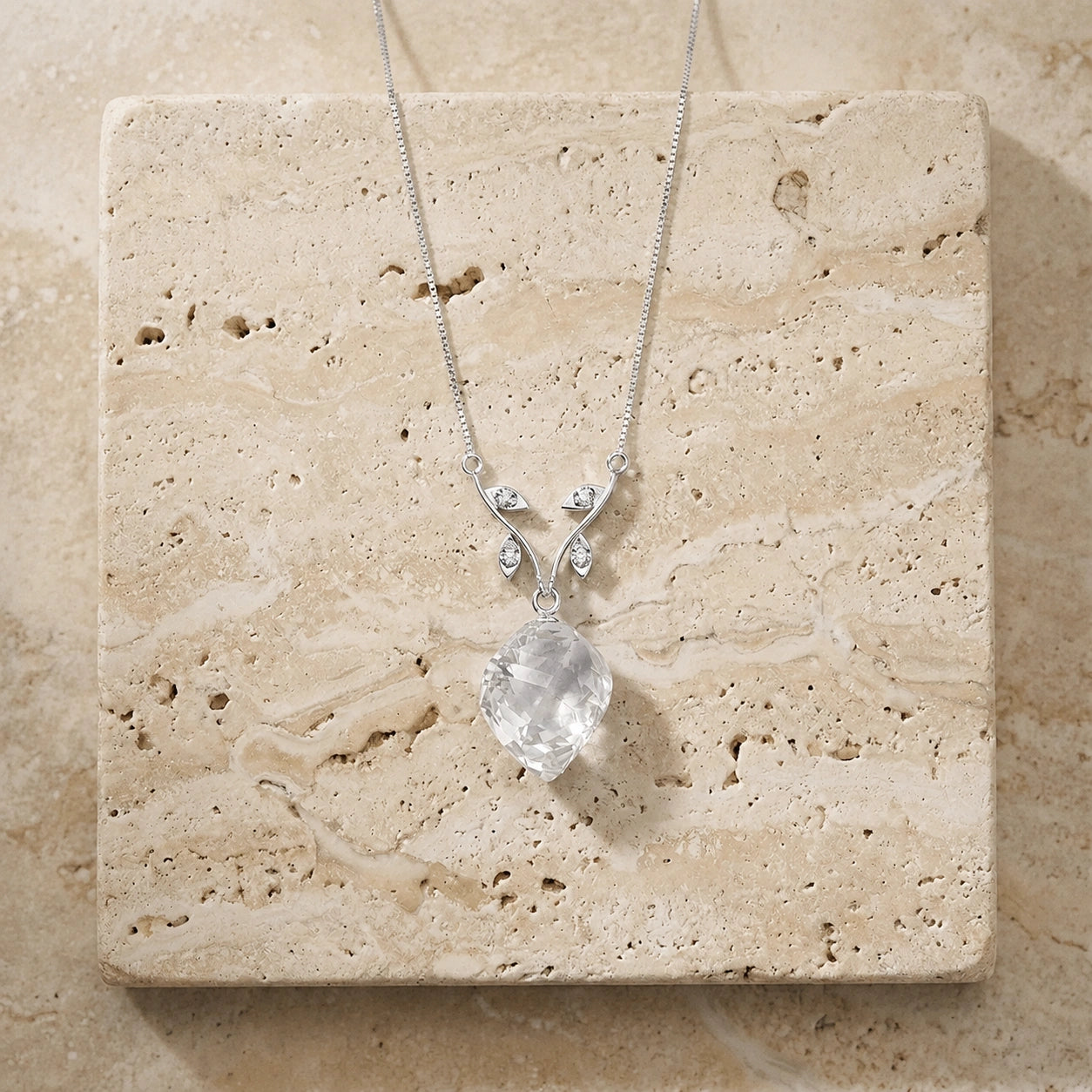 White Gold White Topaz & Diamond — Anselma