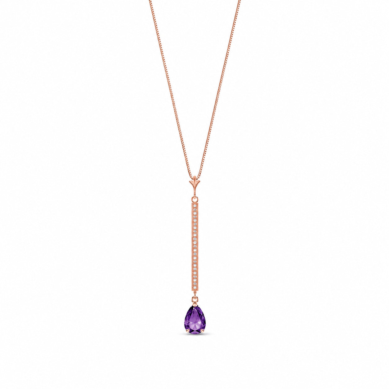Rose Gold Grace Necklace Amethyst 10K — Adelaide