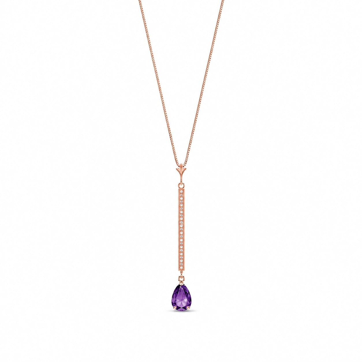 Rose Gold Grace Necklace Amethyst 10K — Adelaide