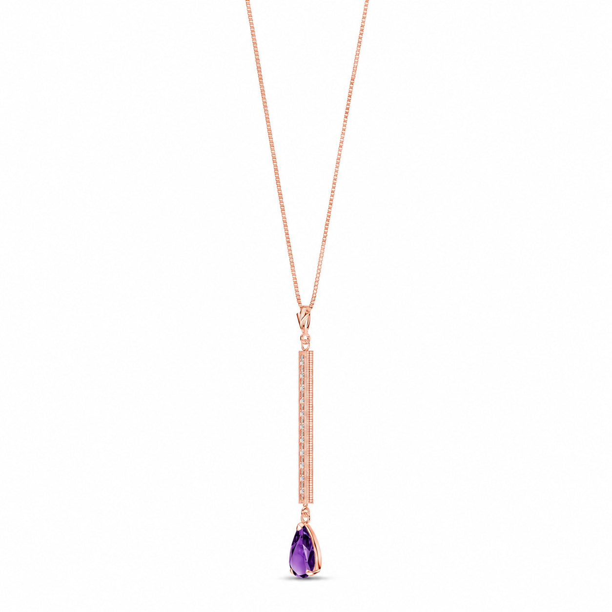 Rose Gold Grace Necklace Amethyst 10K — Adelaide