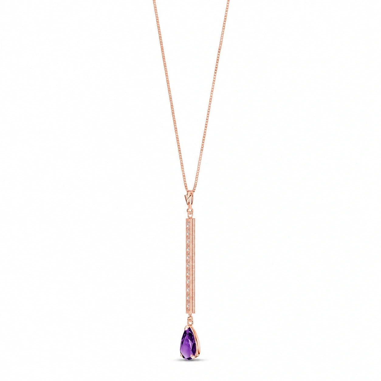 Rose Gold Grace Necklace Amethyst 10K — Adelaide