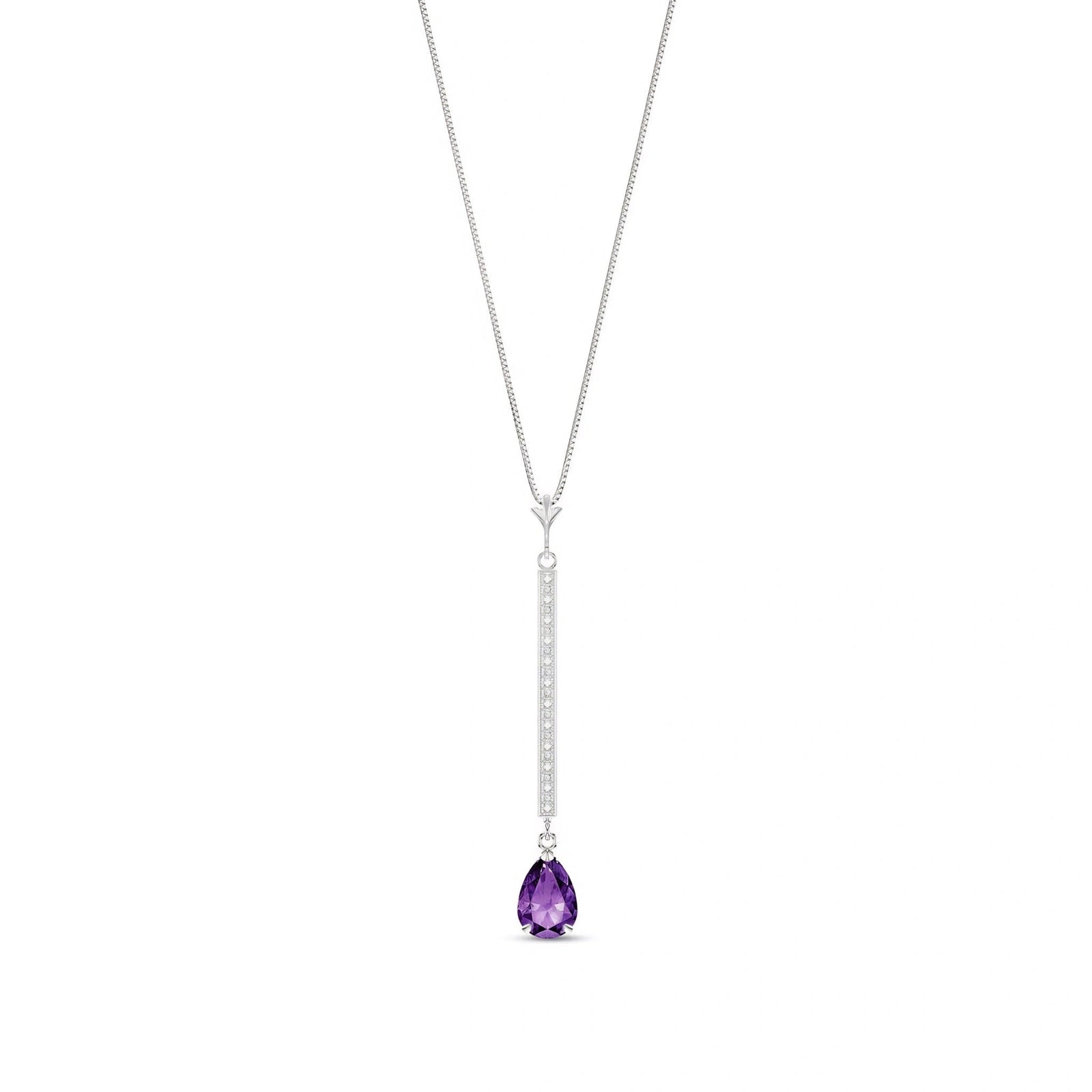 White Gold Grace Necklace Amethyst 10K — Adelaide