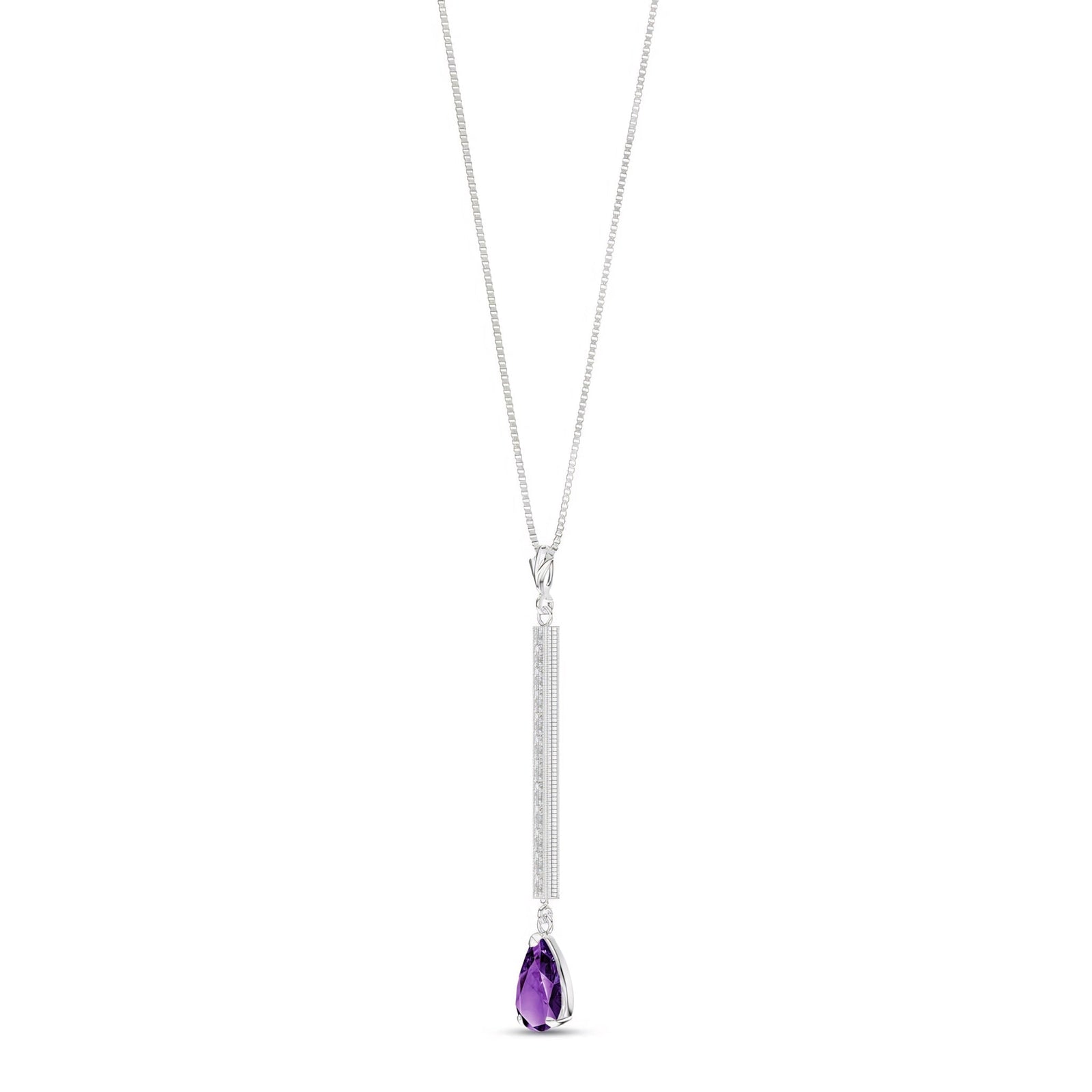 White Gold Grace Necklace Amethyst 10K — Adelaide