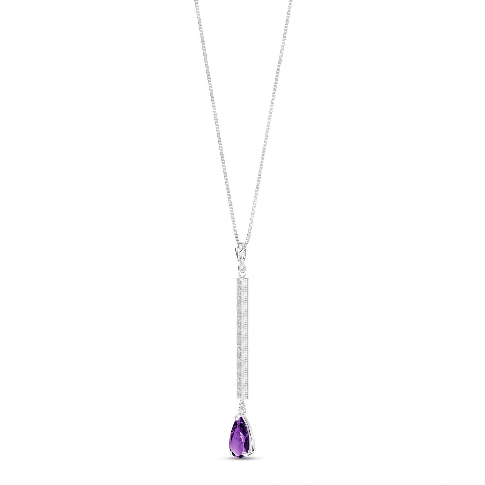 White Gold Grace Necklace Amethyst 10K — Adelaide