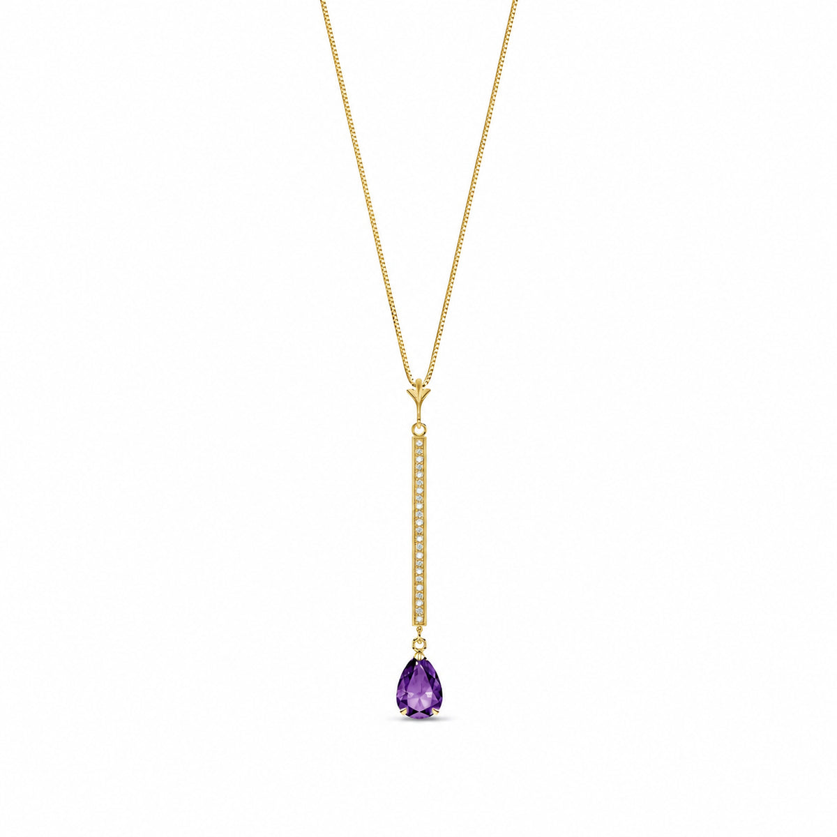 Yellow Gold Grace Necklace Amethyst 10K — Adelaide