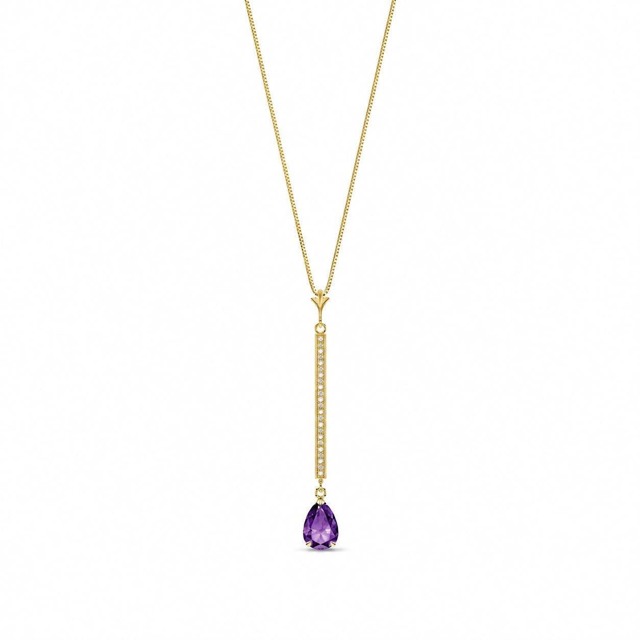 Yellow Gold Grace Necklace Amethyst 10K — Adelaide