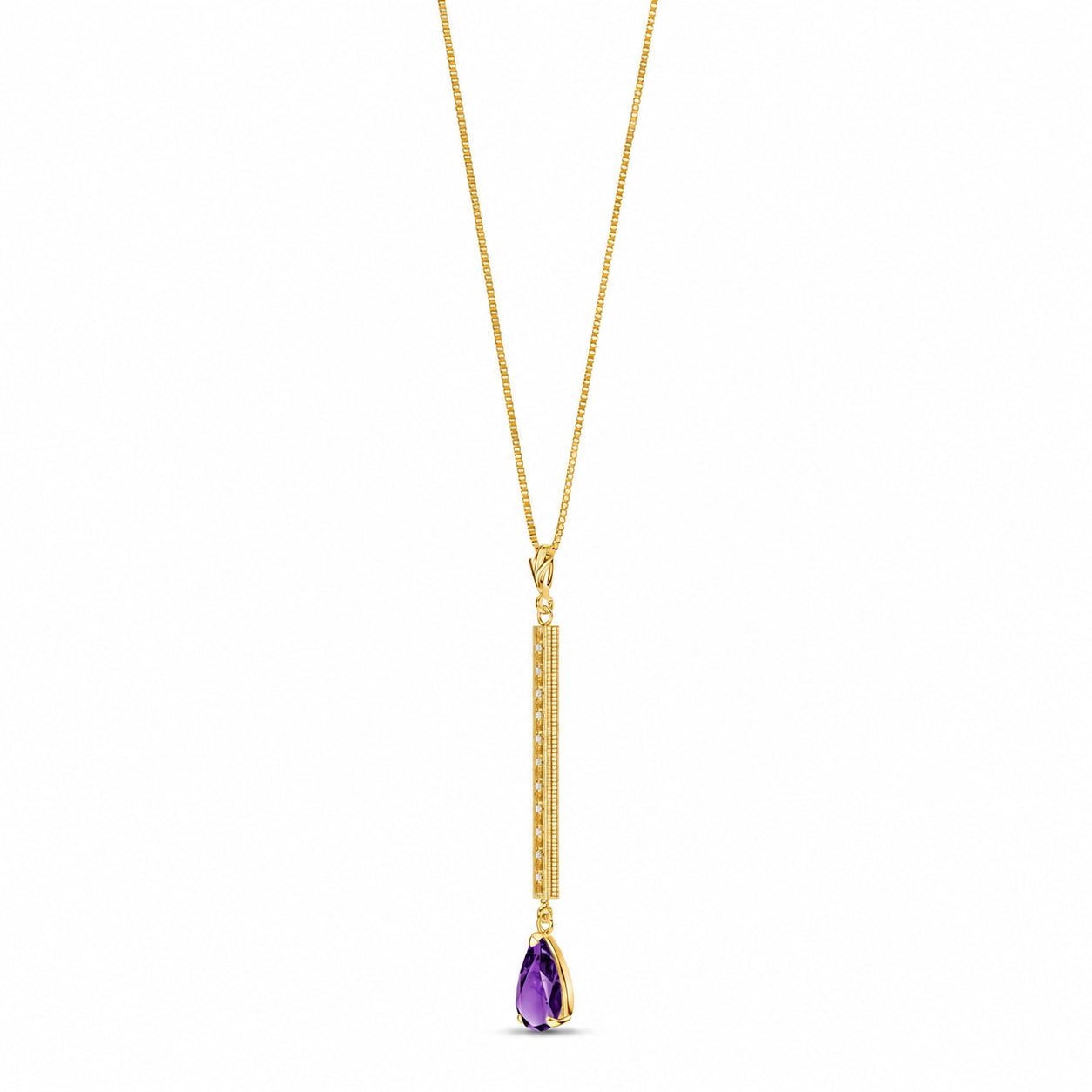 Yellow Gold Grace Necklace Amethyst 10K — Adelaide