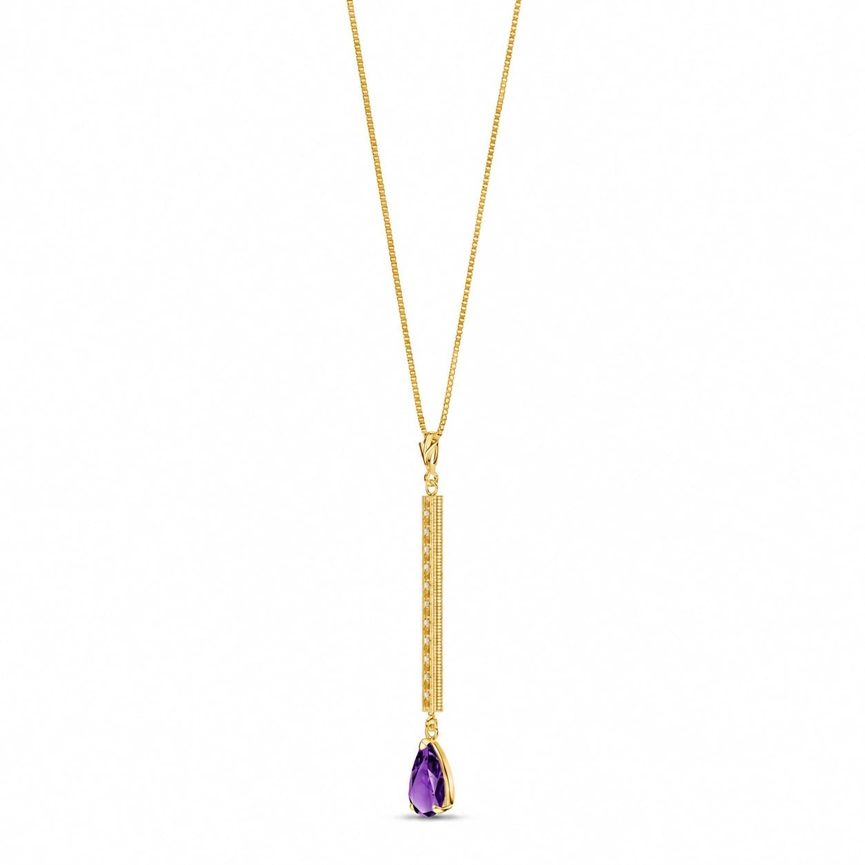 Yellow Gold Grace Necklace Amethyst 10K — Adelaide