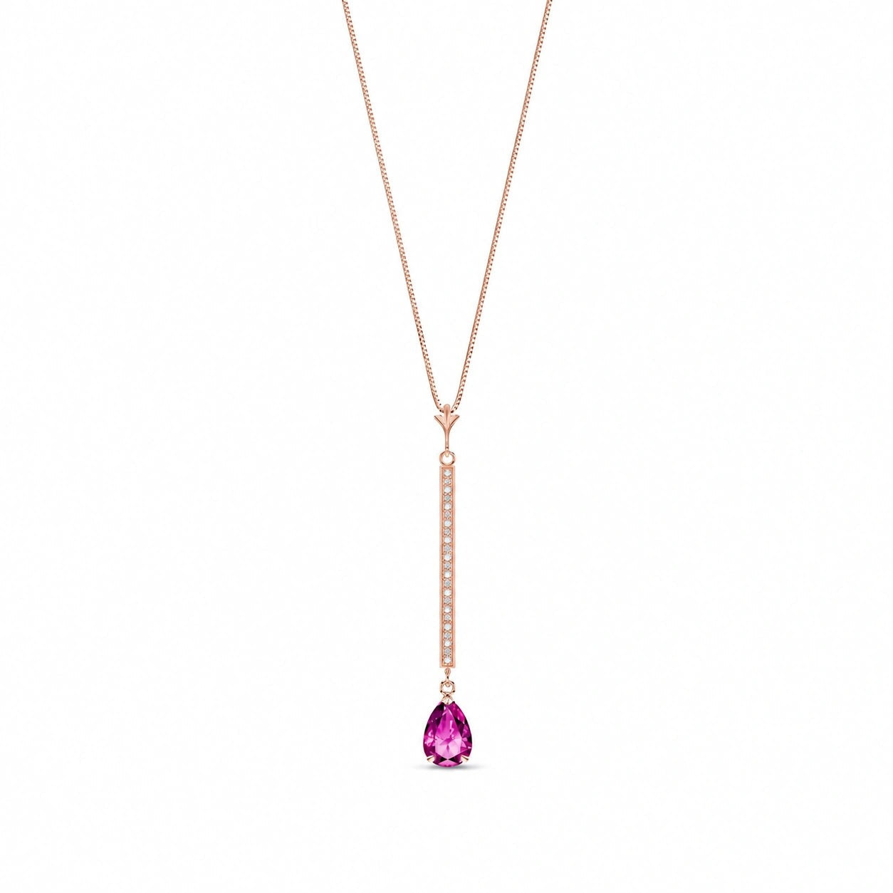 Rose Gold Grace Necklace Pink Topaz 10K — Adelaide
