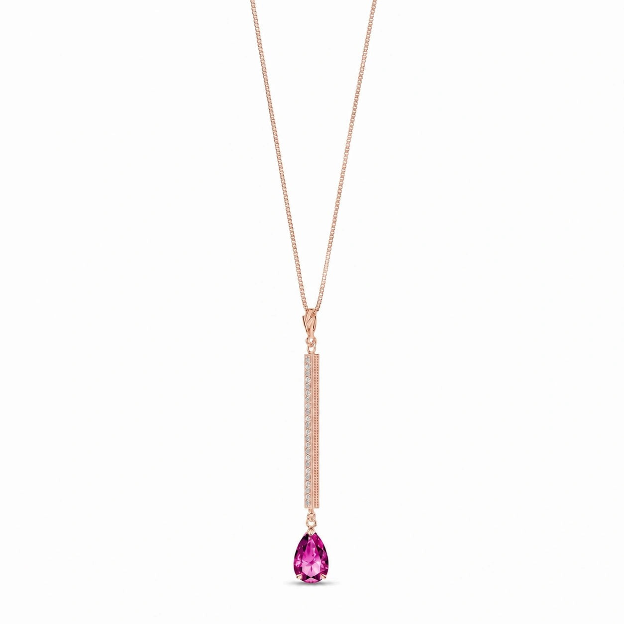 Rose Gold Grace Necklace Pink Topaz 10K — Adelaide