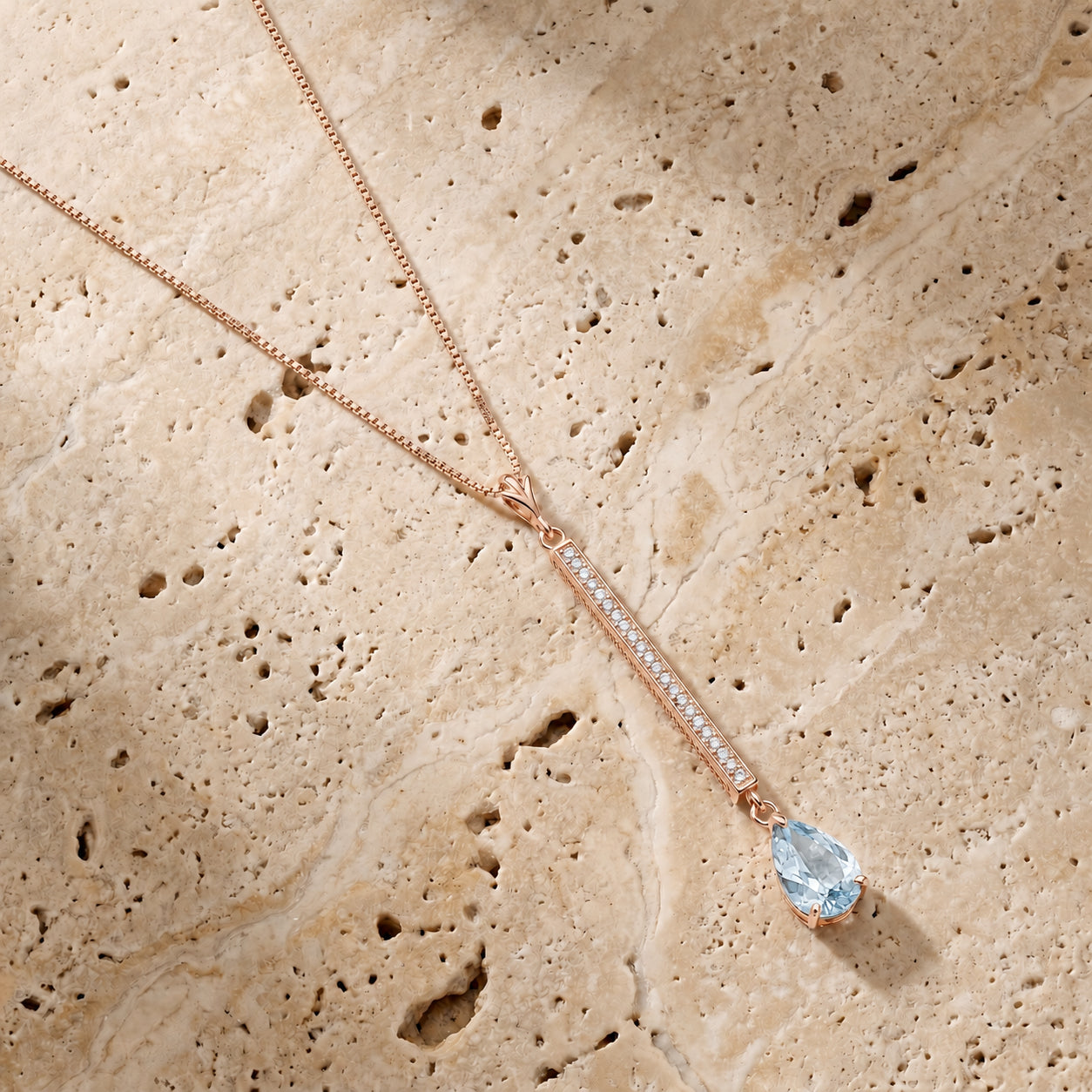 Rose Gold Grace Necklace Pink Topaz 10K — Adelaide