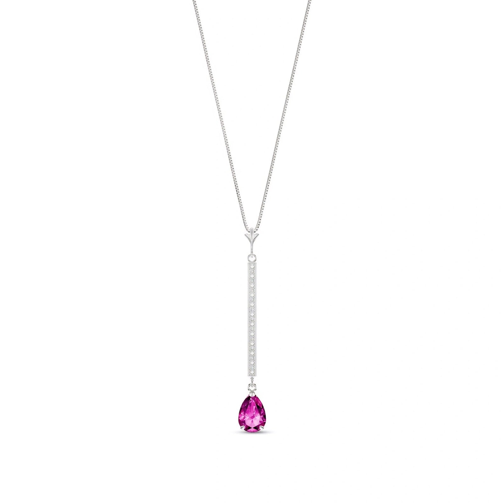 White Gold Grace Necklace Pink Topaz 10K — Adelaide