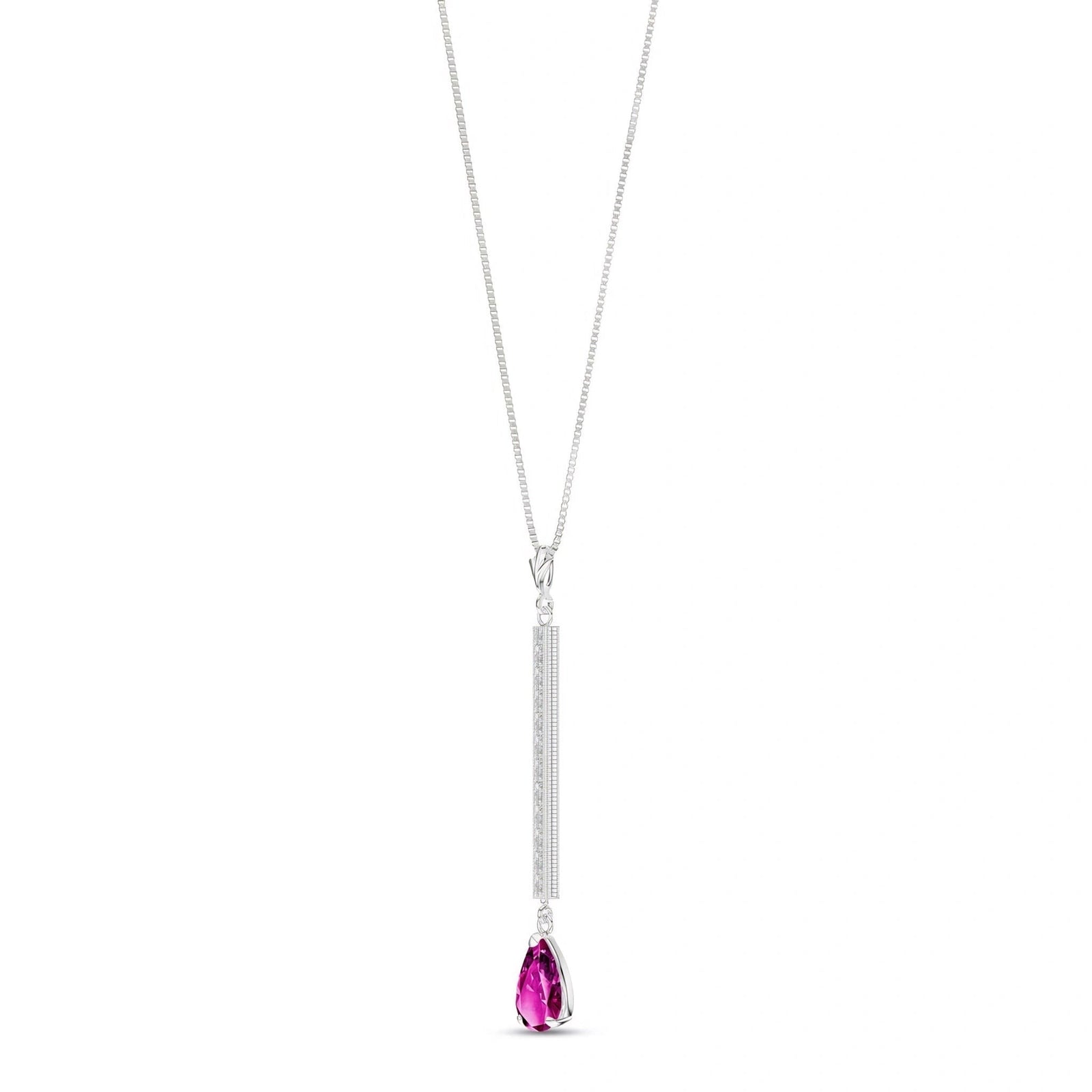 White Gold Grace Necklace Pink Topaz 10K — Adelaide
