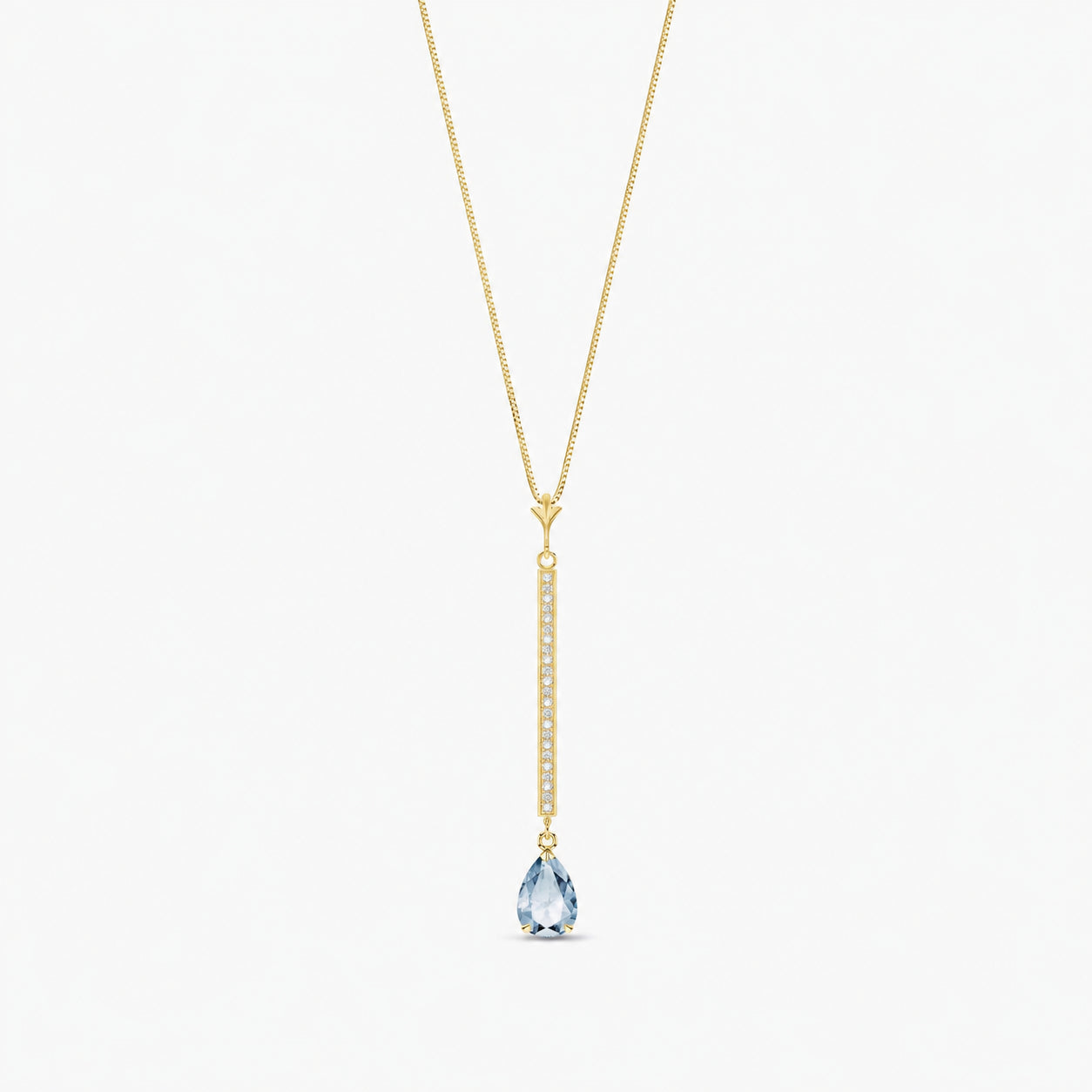 Yellow Gold Grace Necklace Pink Topaz 10K — Adelaide