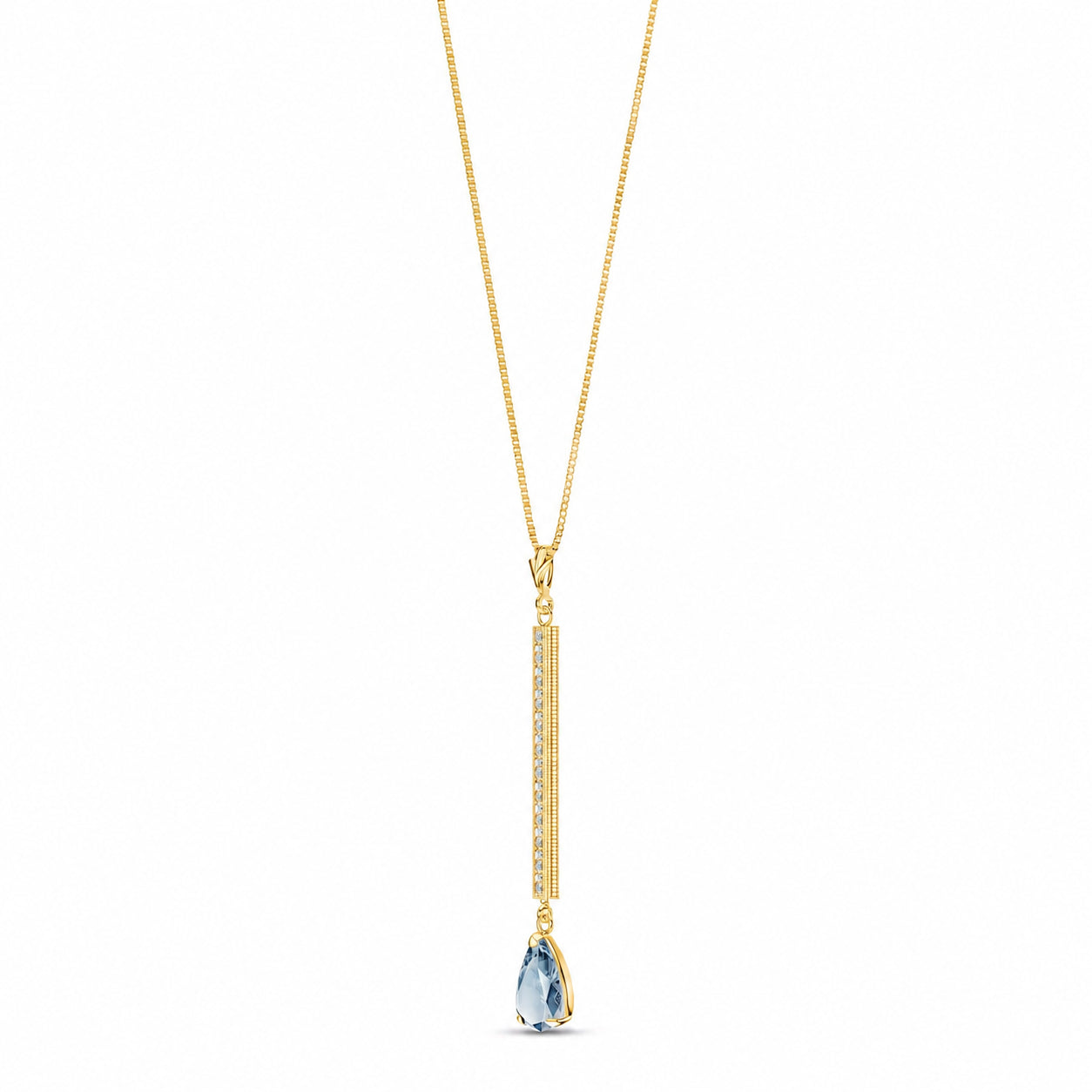 Yellow Gold Grace Necklace Pink Topaz 10K — Adelaide