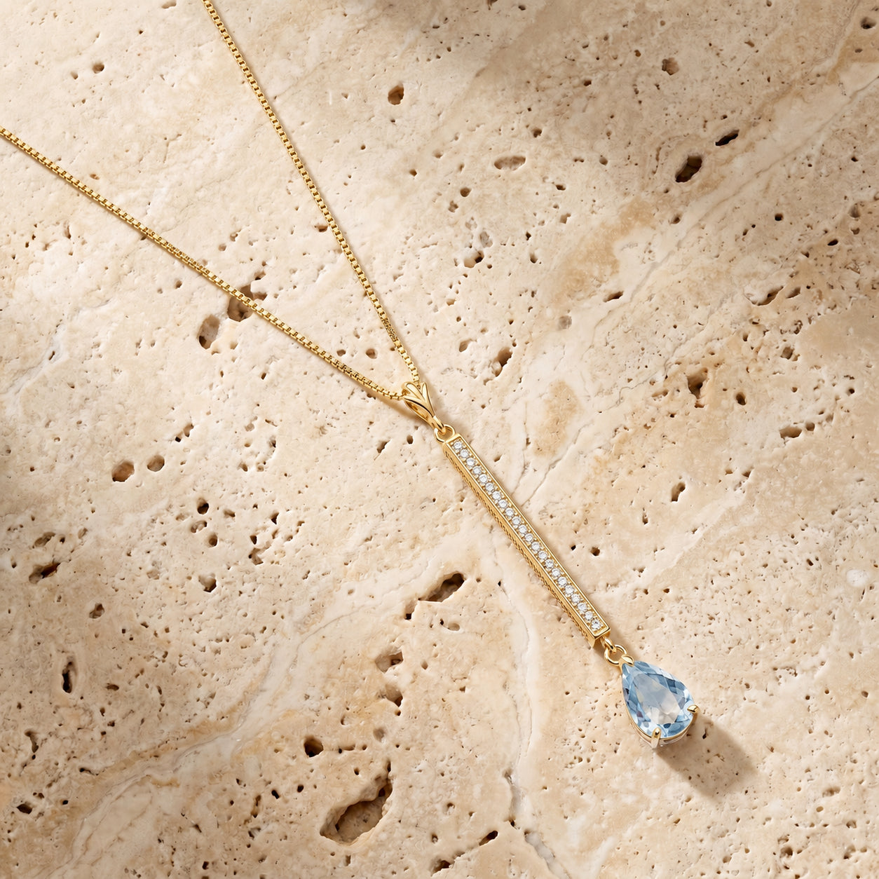 Yellow Gold Grace Necklace Pink Topaz 10K — Adelaide