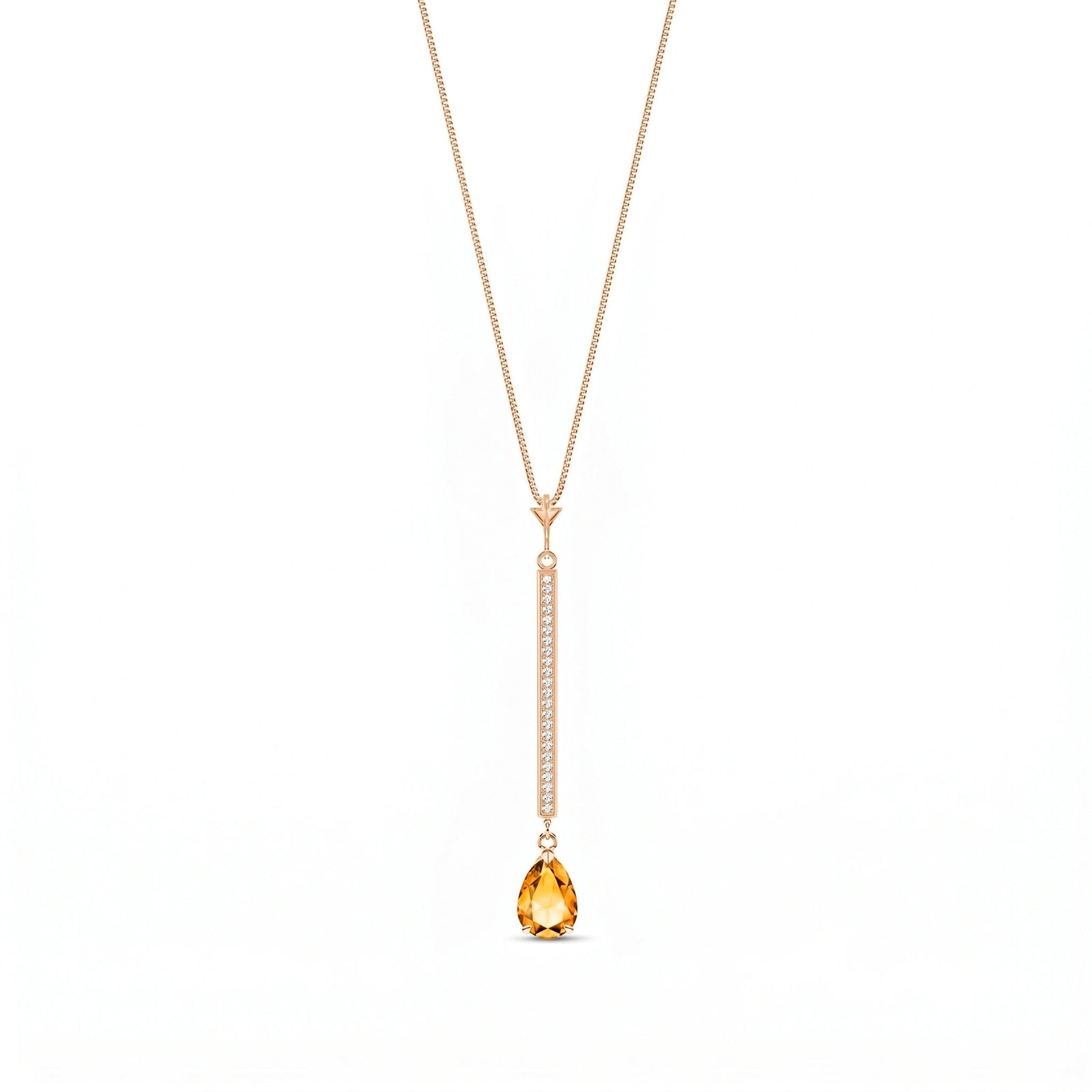 Rose Gold Grace Necklace Citrine 10K — Adelaide