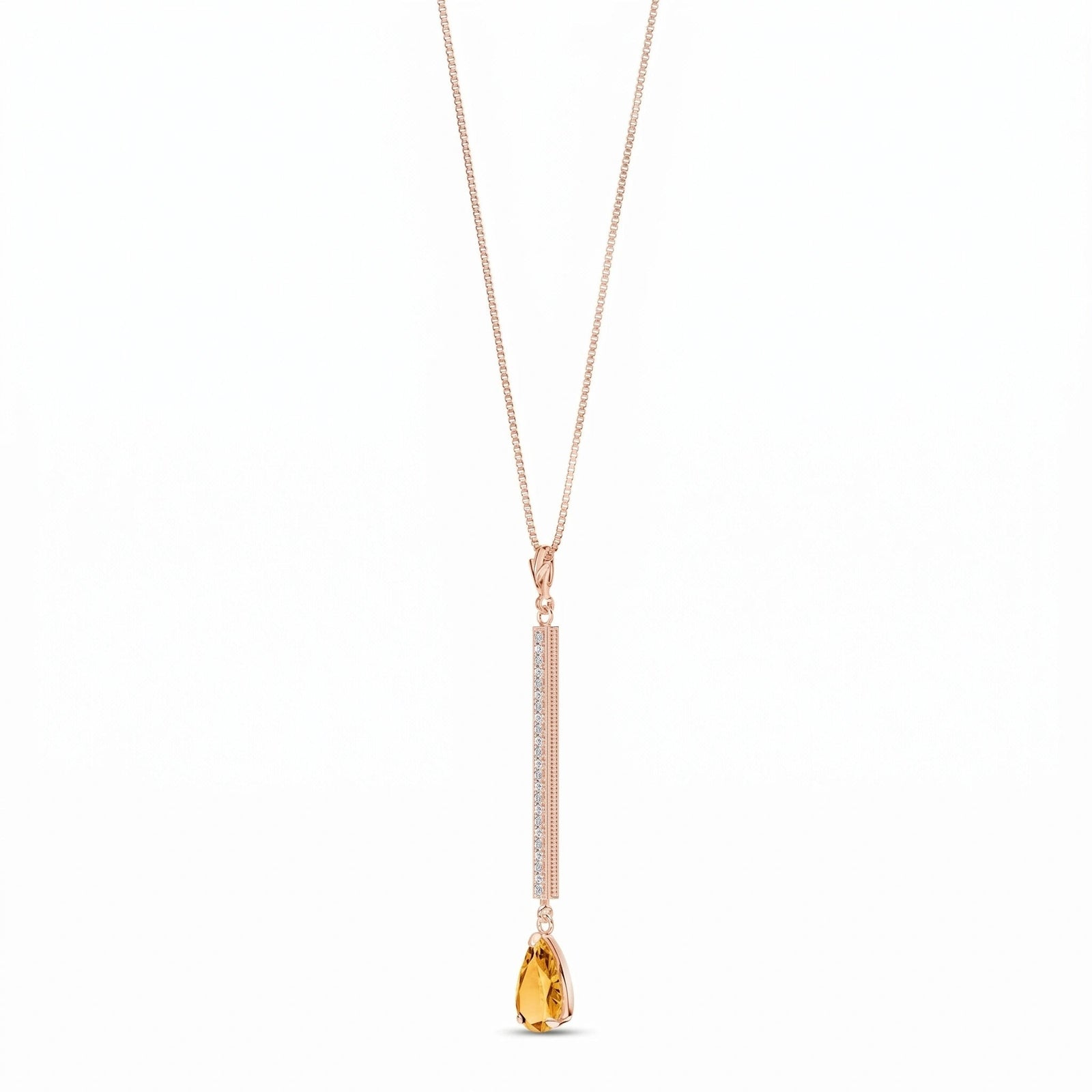 Rose Gold Grace Necklace Citrine 10K — Adelaide