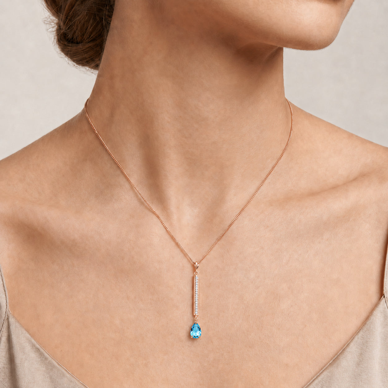 Rose Gold Grace Necklace Citrine 10K — Adelaide