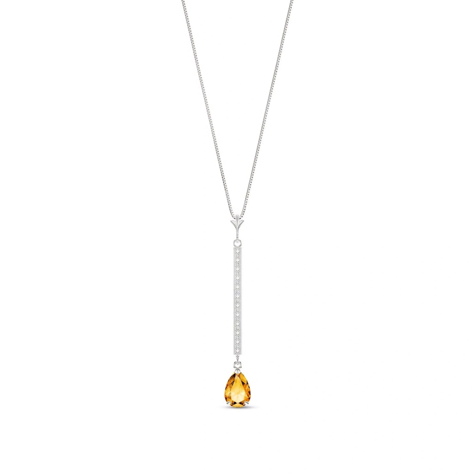 White Gold Grace Necklace Citrine 10K — Adelaide