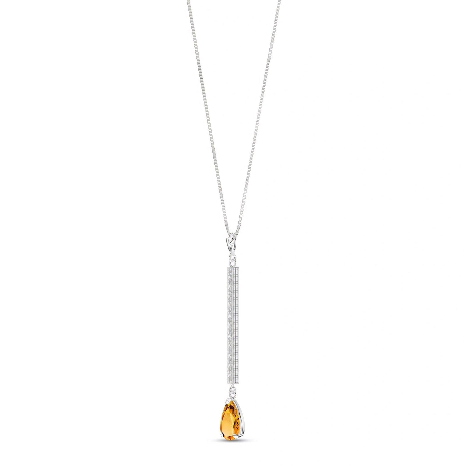 White Gold Grace Necklace Citrine 10K — Adelaide
