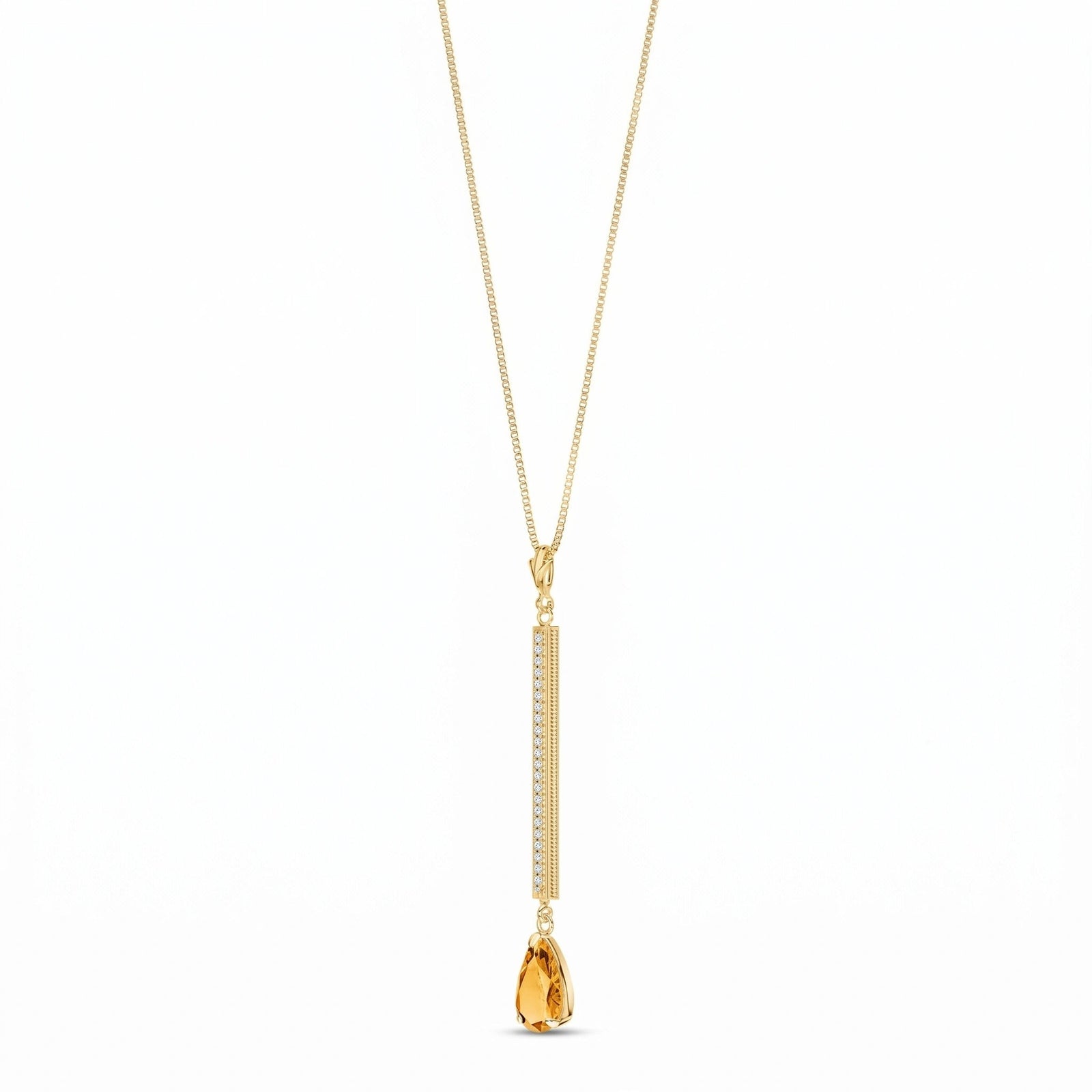 Yellow Gold Grace Necklace Citrine 10K — Adelaide