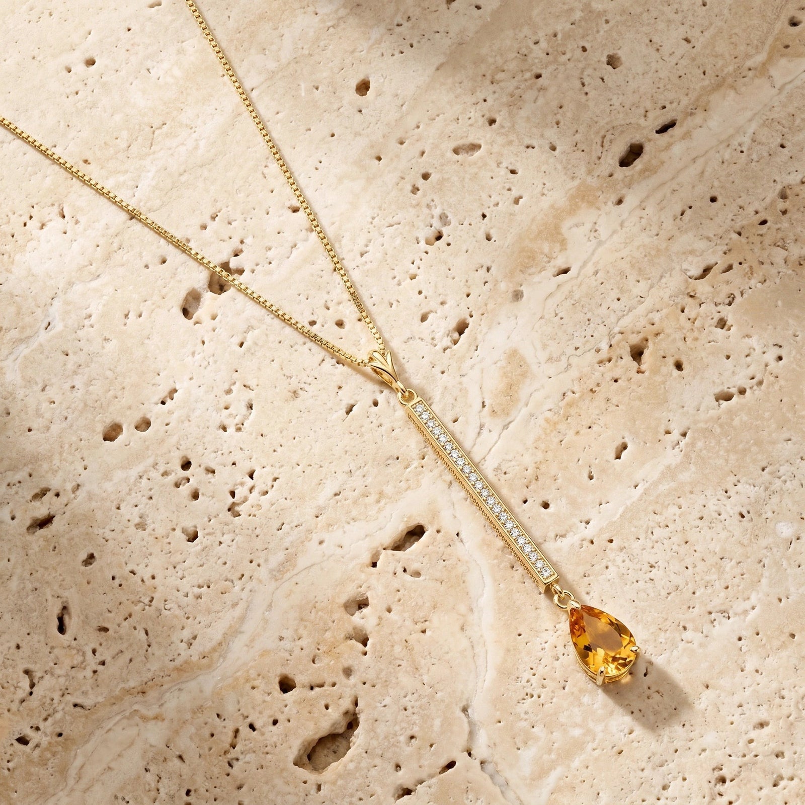 Yellow Gold Grace Necklace Citrine 10K — Adelaide