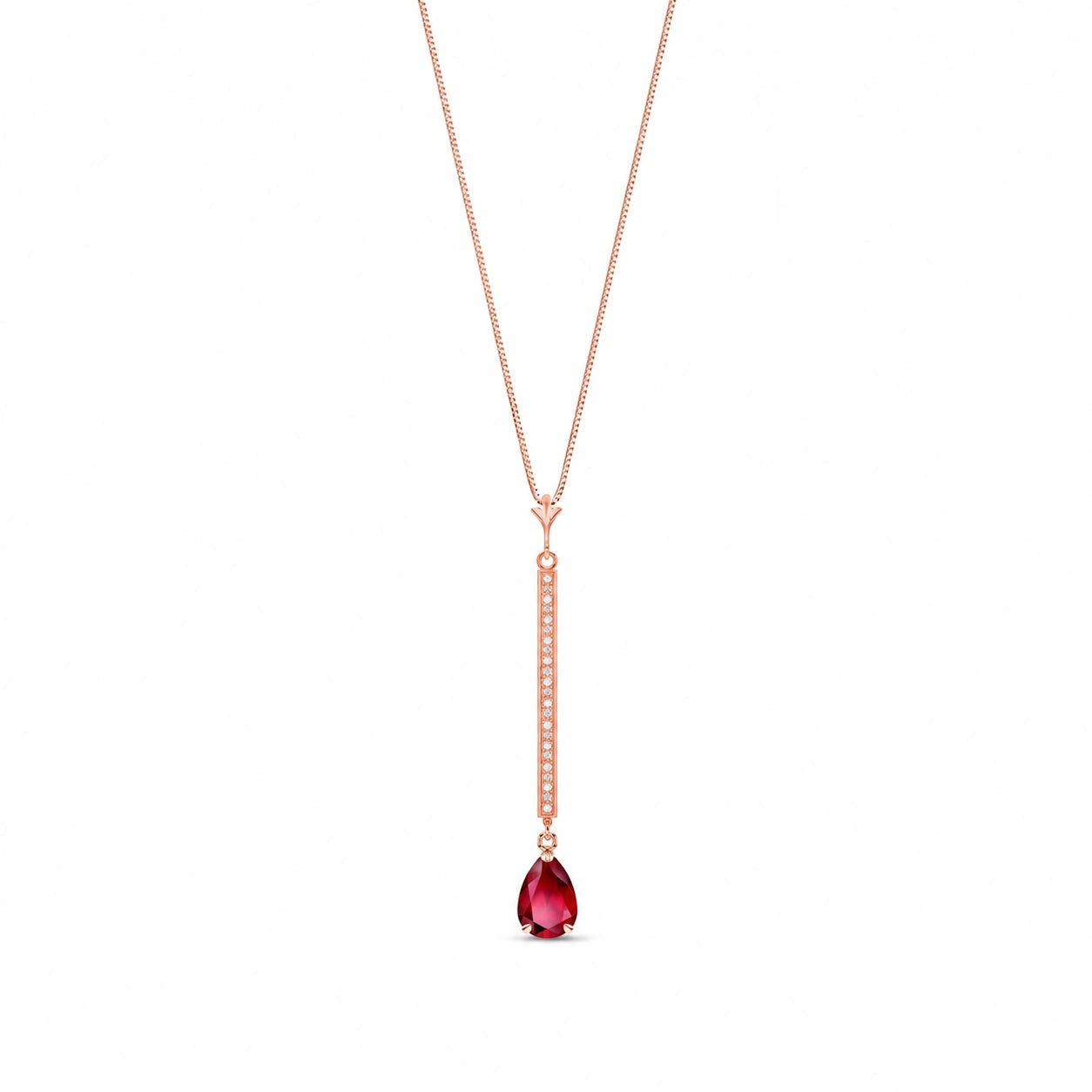 Rose Gold Grace Necklace Ruby 10K — Adelaide