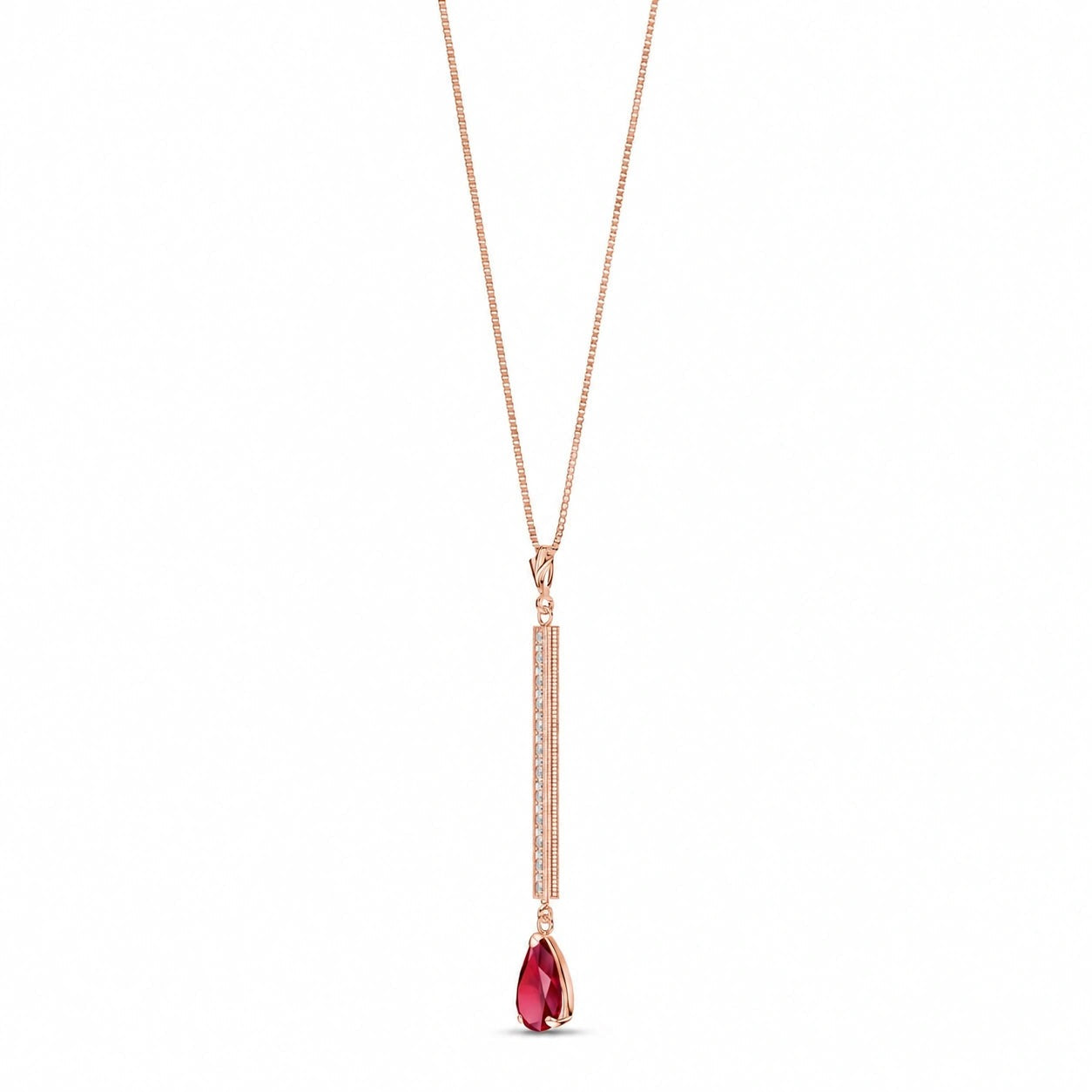 Rose Gold Grace Necklace Ruby 10K — Adelaide