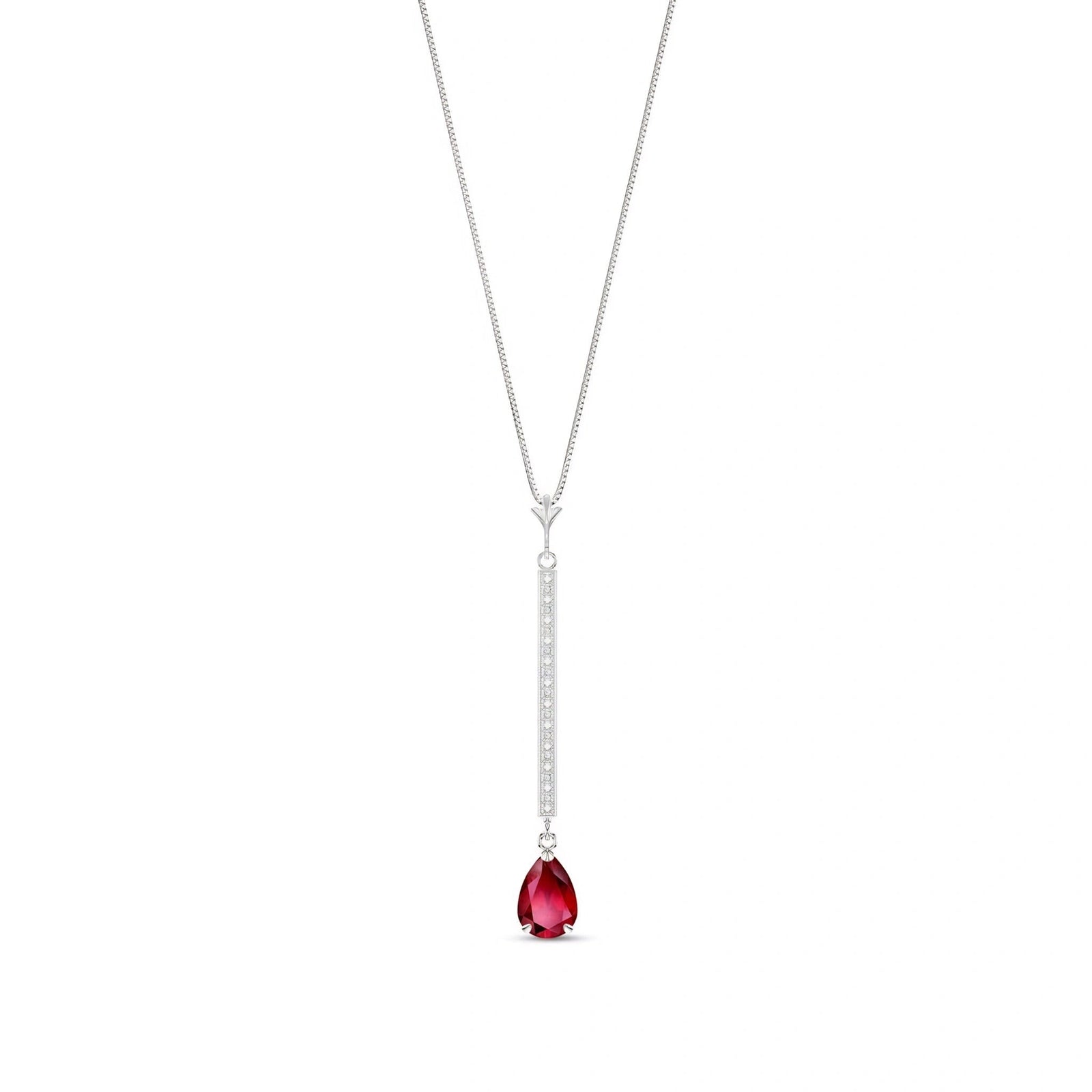 White Gold Grace Necklace Ruby 10K — Adelaide