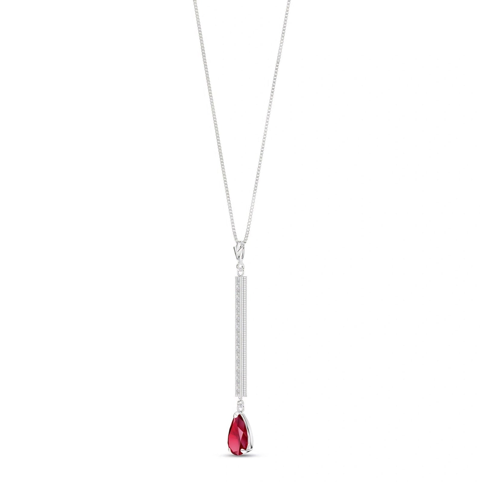 White Gold Grace Necklace Ruby 10K — Adelaide
