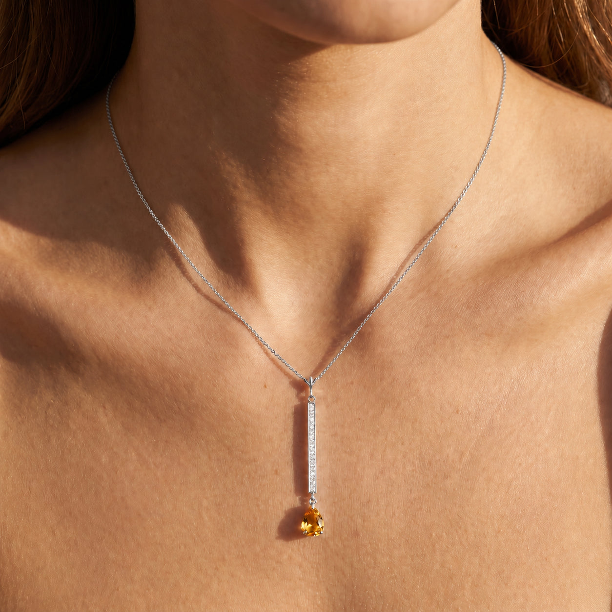 White Gold Grace Necklace Ruby 10K — Adelaide