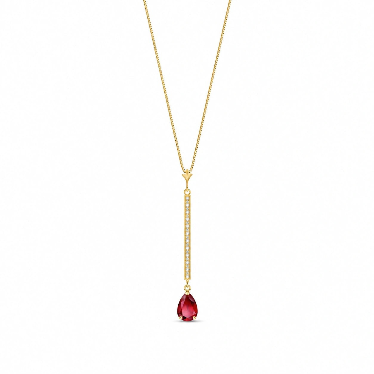 Yellow Gold Grace Necklace Ruby 10K — Adelaide