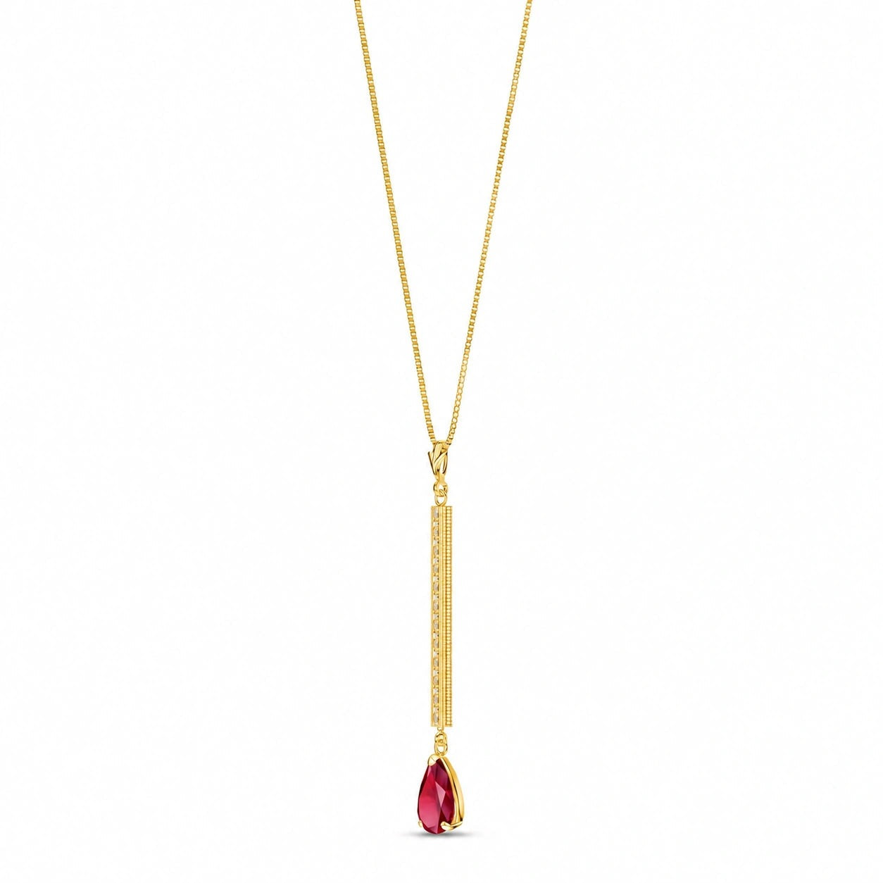 Yellow Gold Grace Necklace Ruby 10K — Adelaide