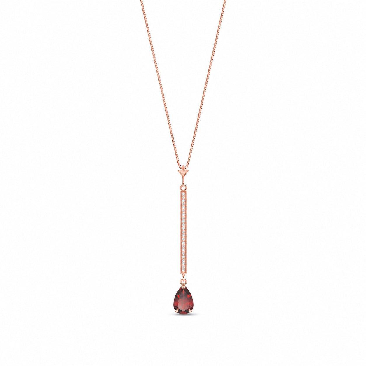 Rose Gold Grace Necklace Garnet 10K — Adelaide