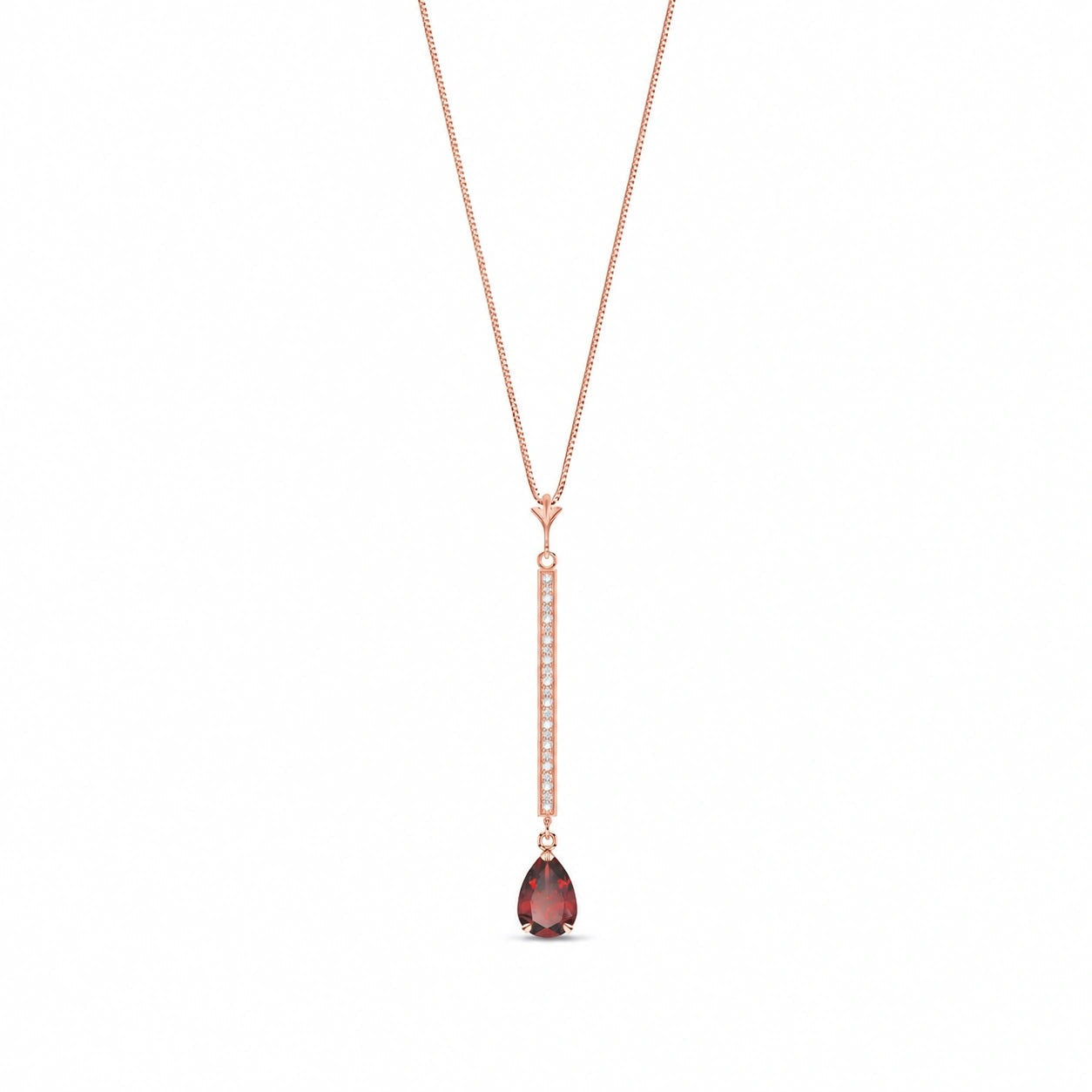 Rose Gold Grace Necklace Garnet 10K — Adelaide