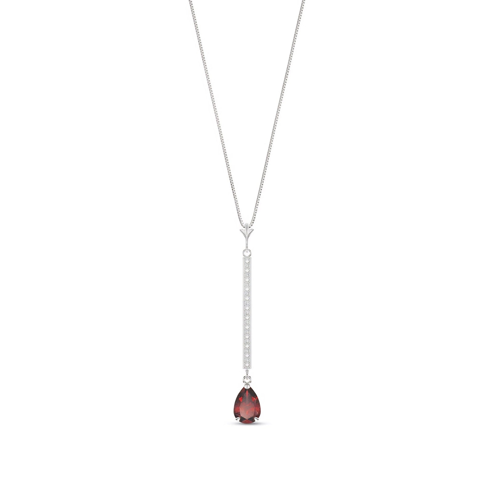 White Gold Grace Necklace Garnet 10K — Adelaide