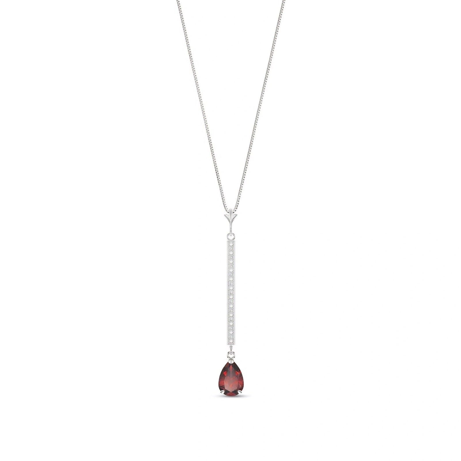 White Gold Grace Necklace Garnet 10K — Adelaide